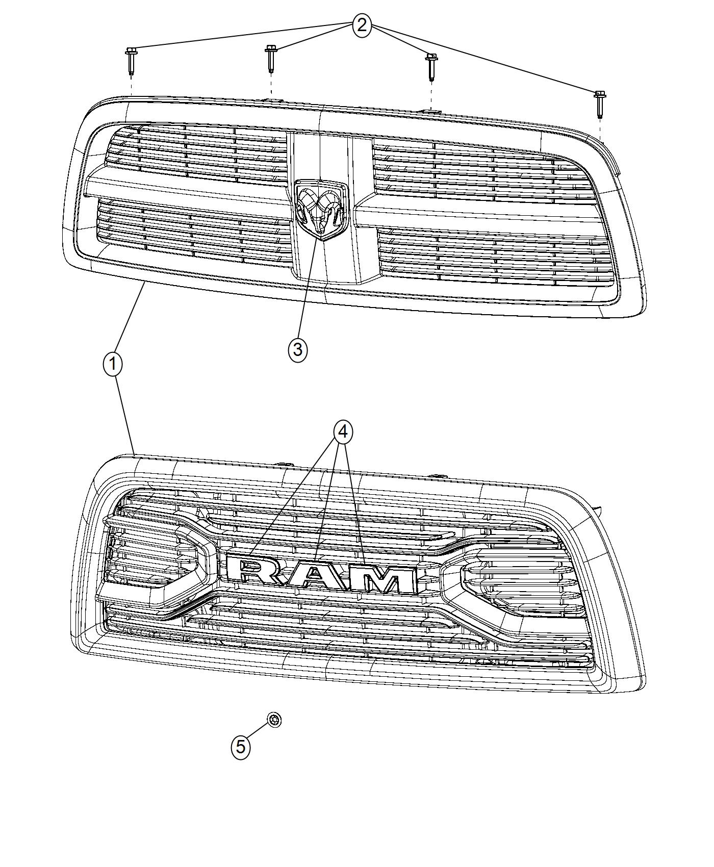 Diagram Grille. for your 2007 Ram 2500   