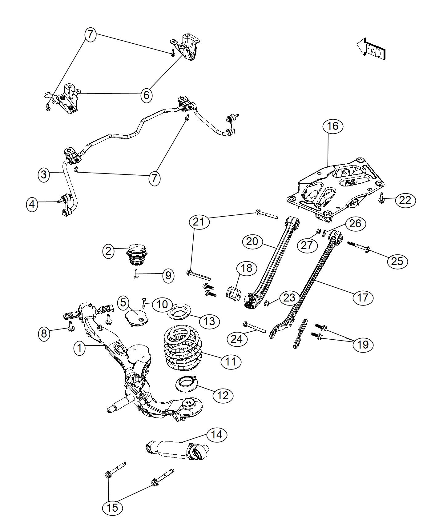 Diagram Suspension Rear. for your 2001 Chrysler 300  M 