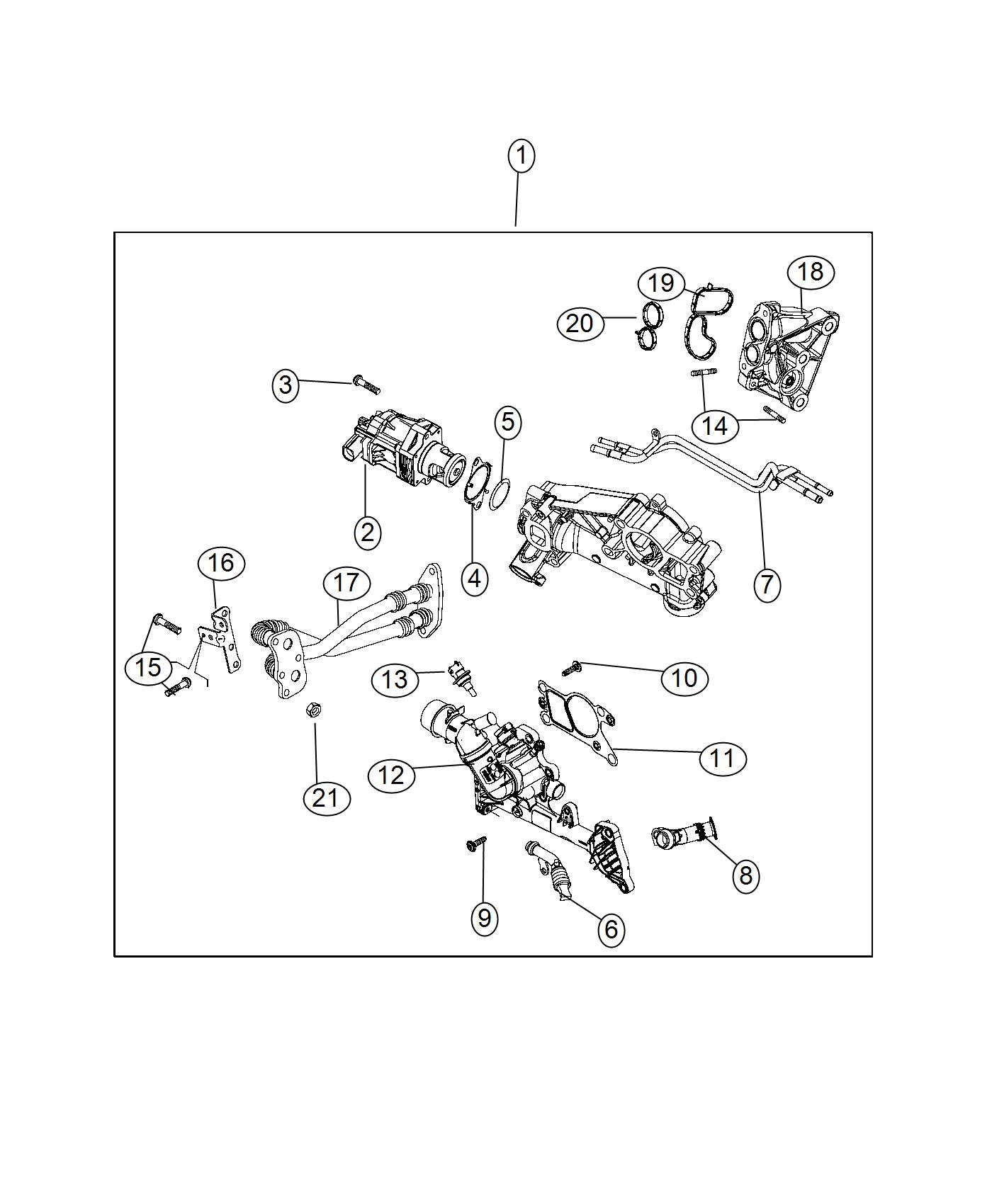 Diagram EGR Cooling Systems. for your 2023 Jeep Renegade   