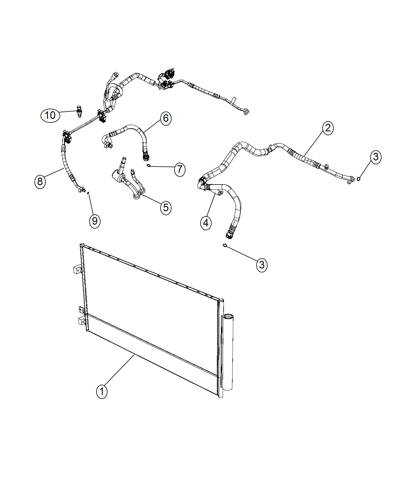 Diagram A/C Plumbing. for your 2013 Jeep Wrangler   