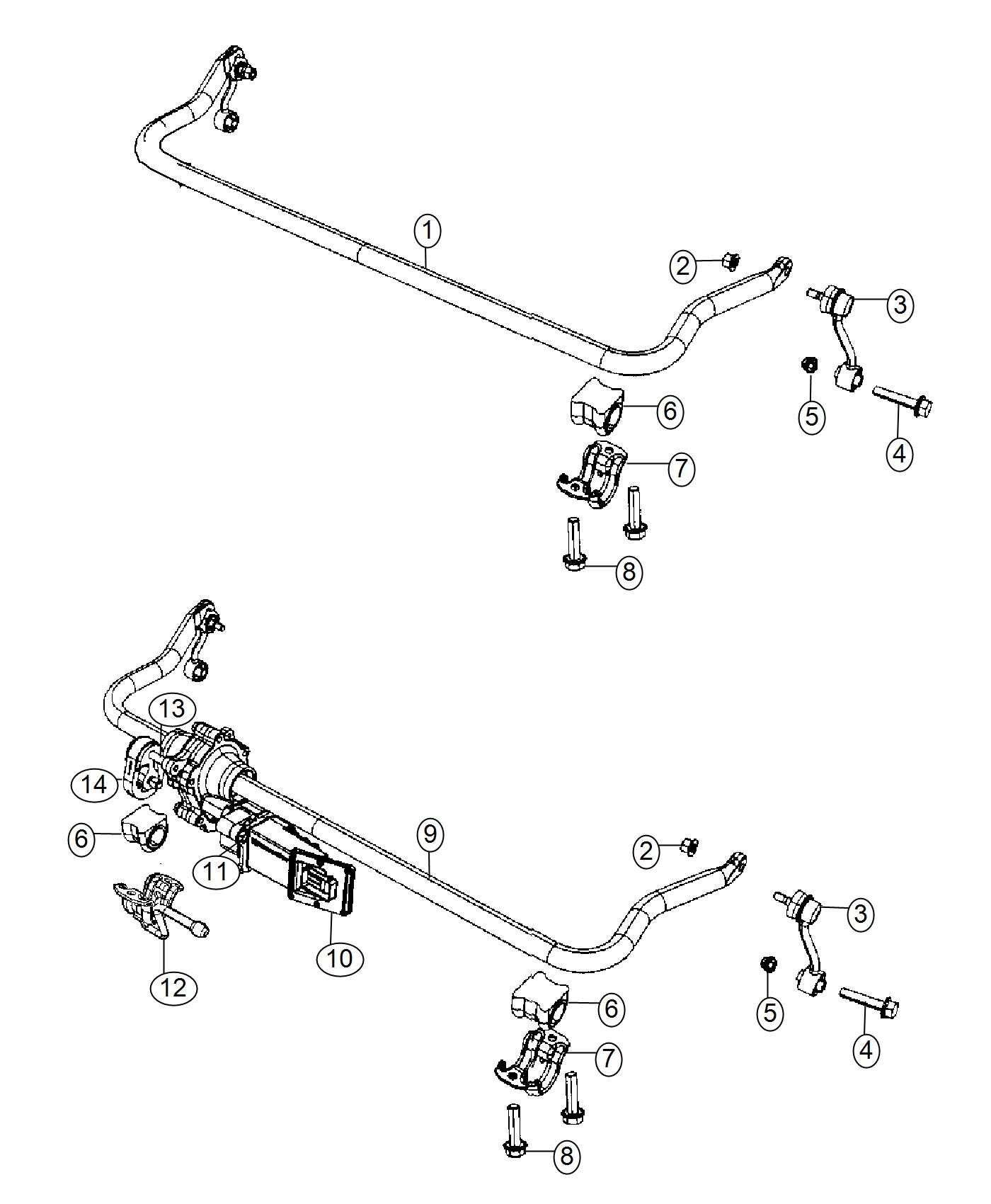 Diagram Stabilizer Bar, Front,. for your 2016 Jeep Wrangler   