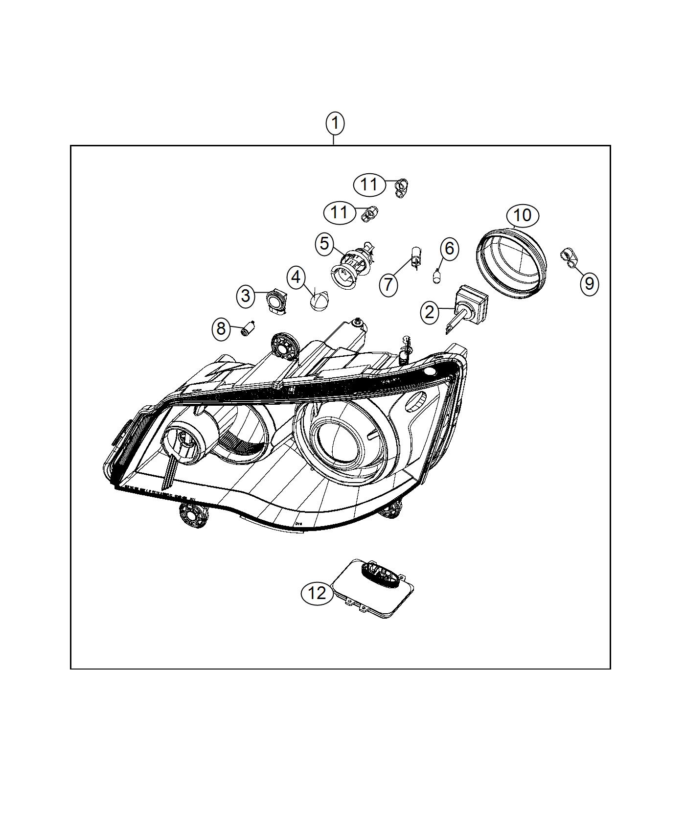 Diagram Front, Headlamp. for your 2023 Dodge Charger 3.6L V6  