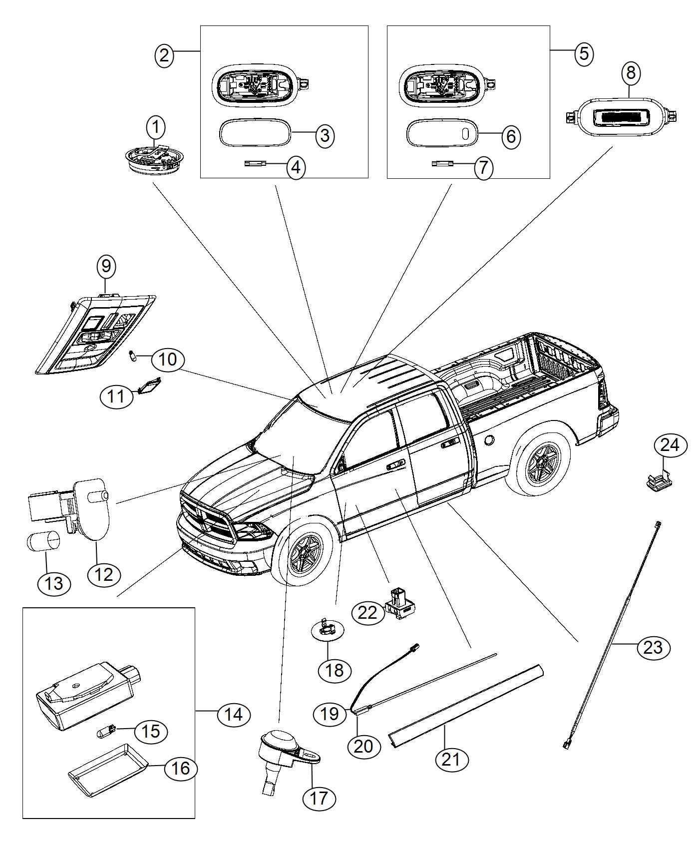 Lamps, Interior. Diagram