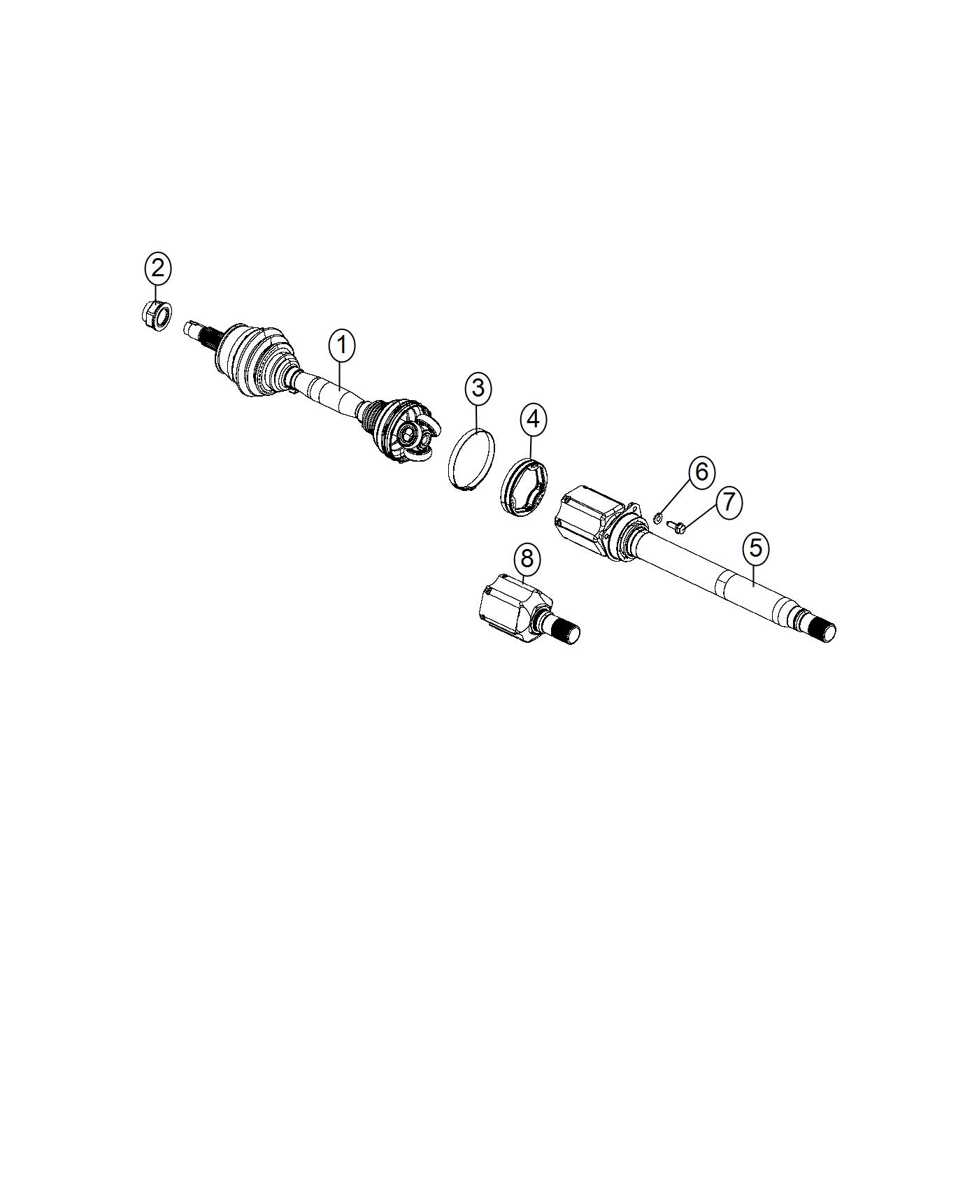 Diagram Front Axle Halfshaft. for your Dodge