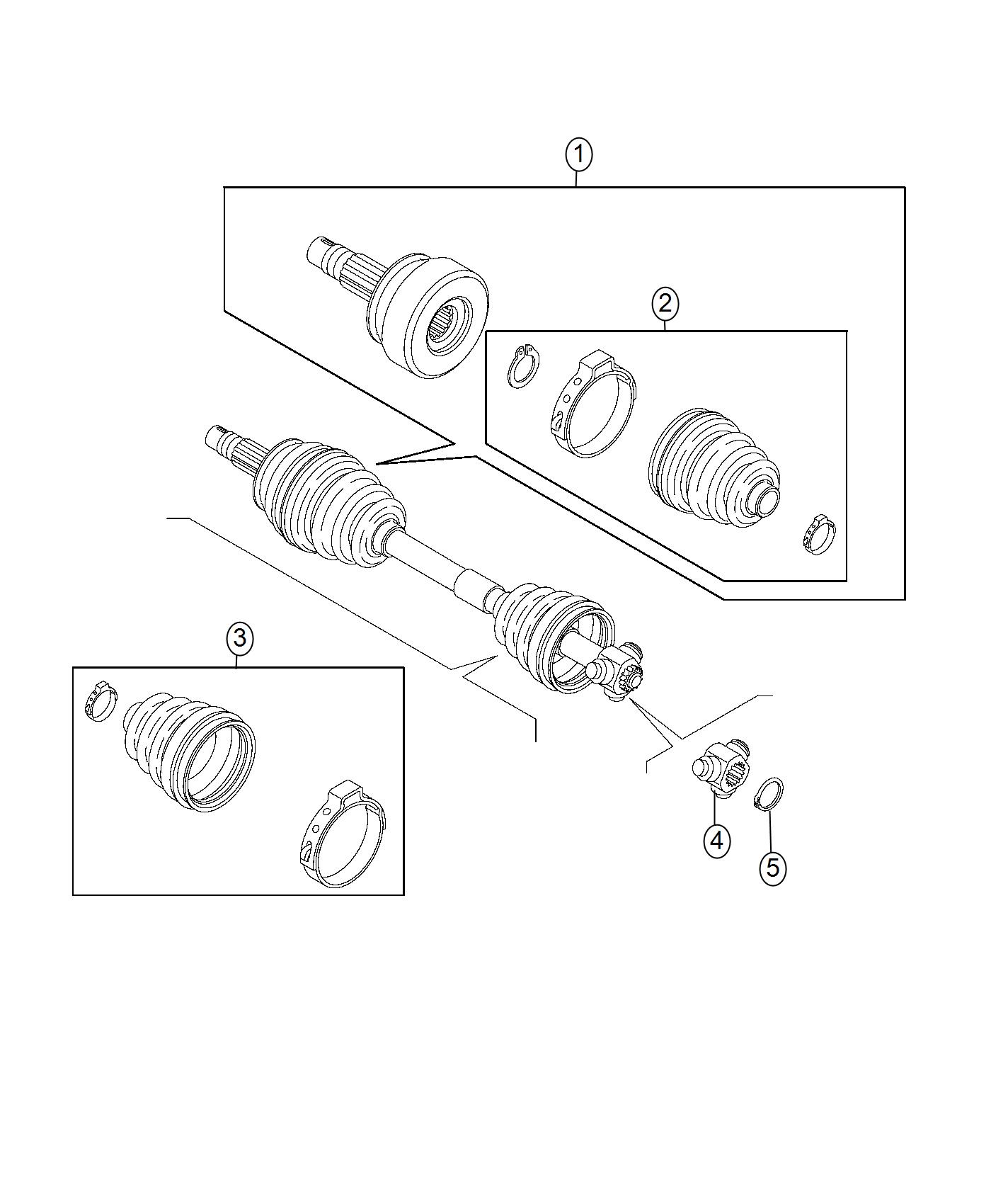 Diagram Boot Kit, Halfshaft. for your 2000 Dodge Grand Caravan   