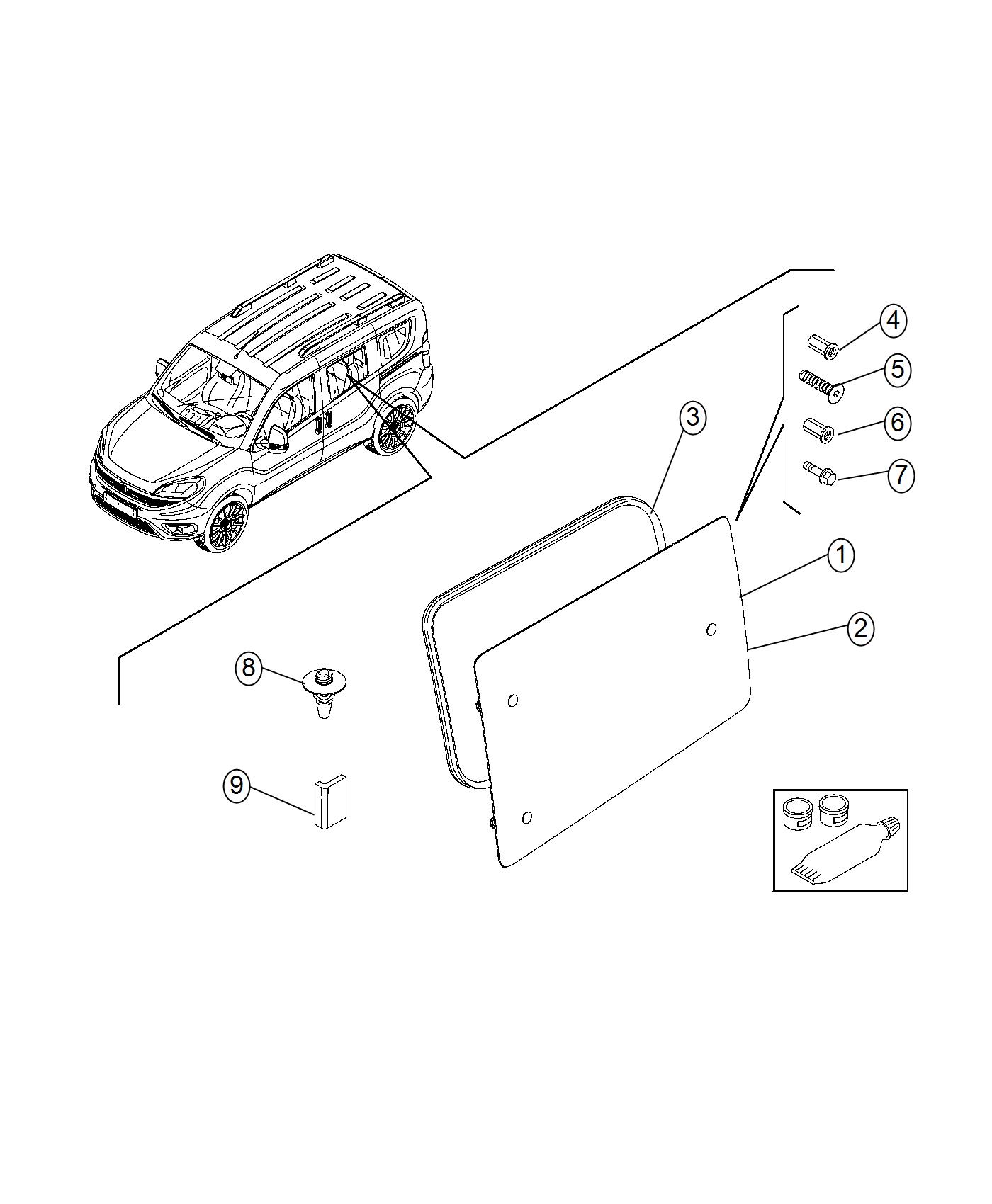 Diagram Rear Side Windows. for your Chrysler 300  M