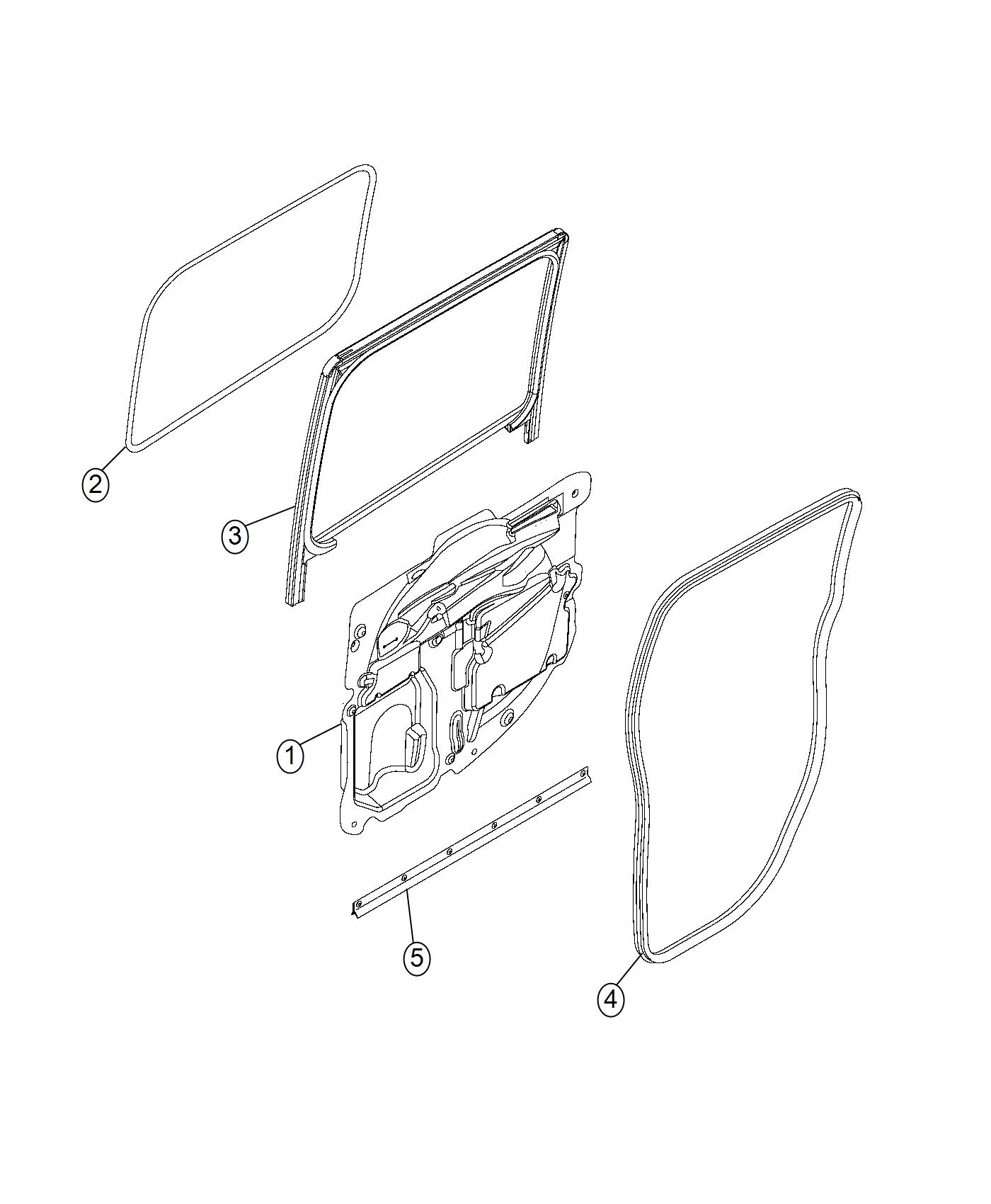 Weatherstrips, Sliding door. Diagram