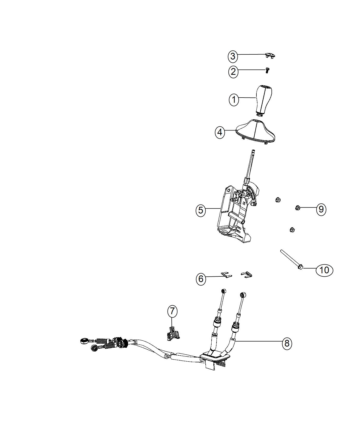 Diagram Gear Shift Lever, Boot and Knob. for your 2018 Fiat 500X   