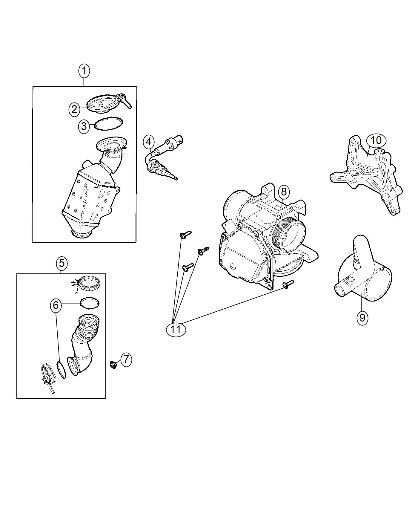 Diagram EGR Valve, Low Pressure, 2.0L Diesel [2.0L I4 Turbo Diesel Engine]. for your 2022 Jeep Renegade   