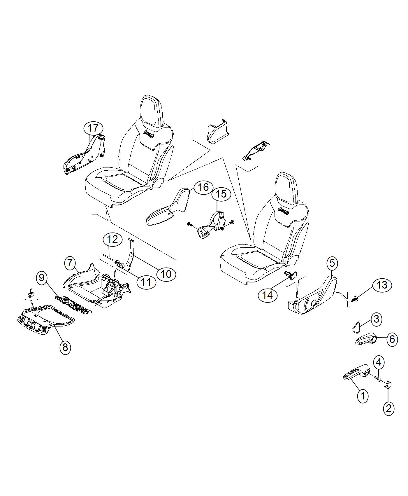 Handles, Shields And Under Cushion Storage. Diagram