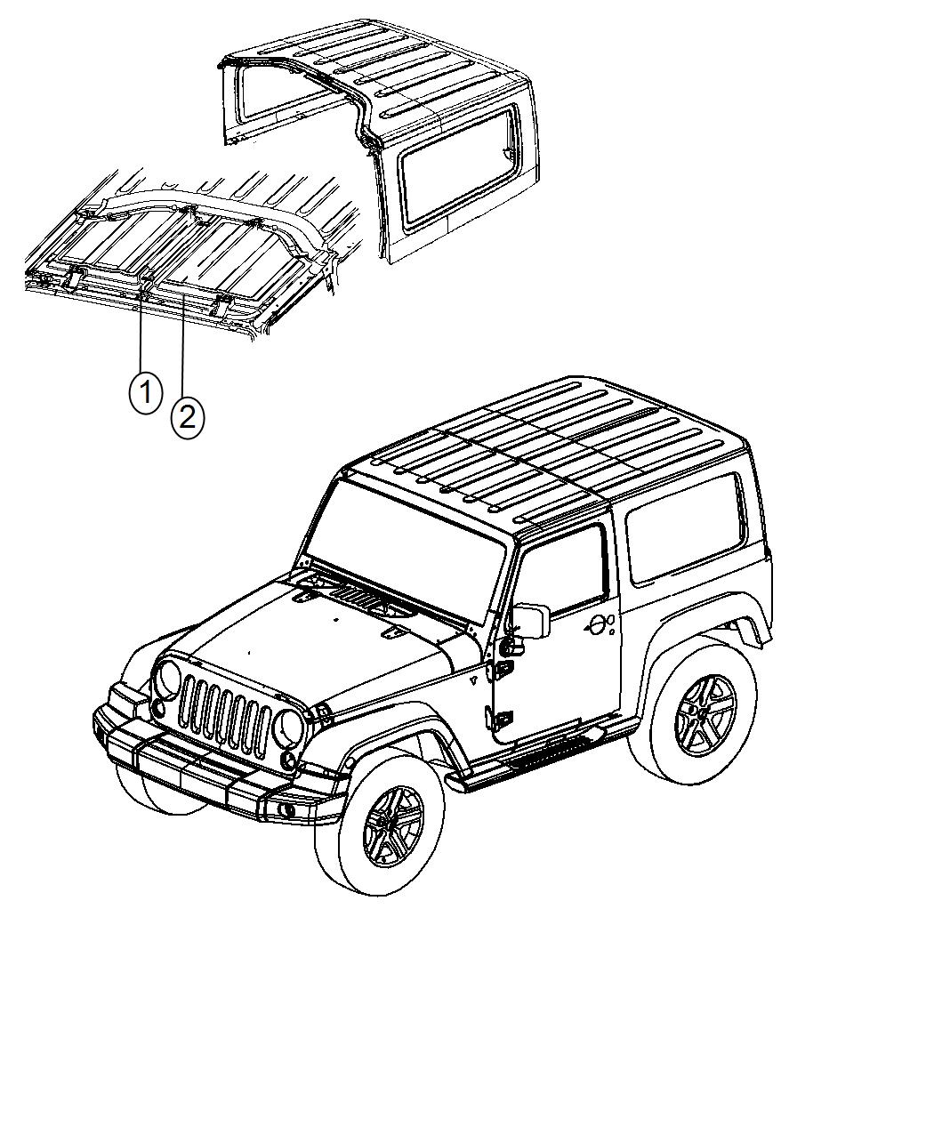 Full size assembly image of Warning on Roof. (1/1)