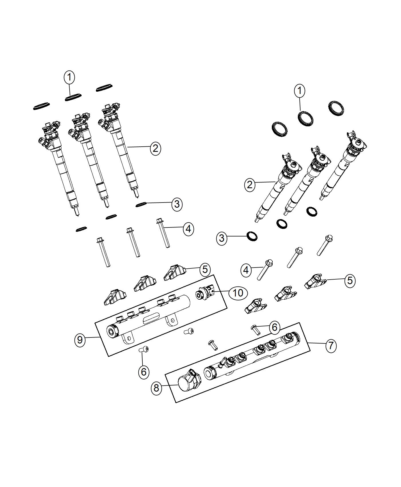 Diagram Fuel Rail 3.0L [3.0L V6 Turbo Diesel Engine]. for your 2016 Dodge Charger   