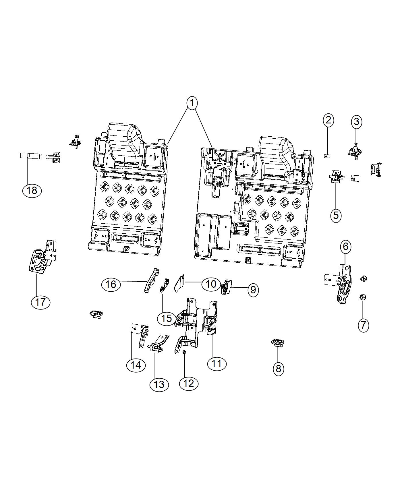 Diagram Rear Seat - Split Seat. for your Dodge