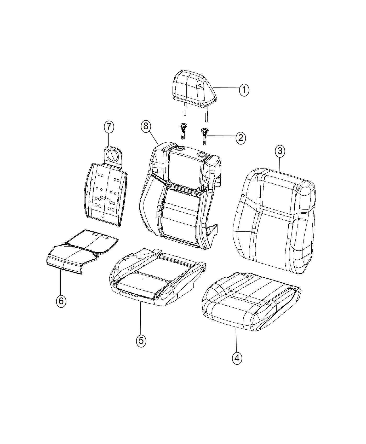 Diagram Front Seat - Bucket - Trim Code [EL]. for your 2003 Chrysler 300  M 