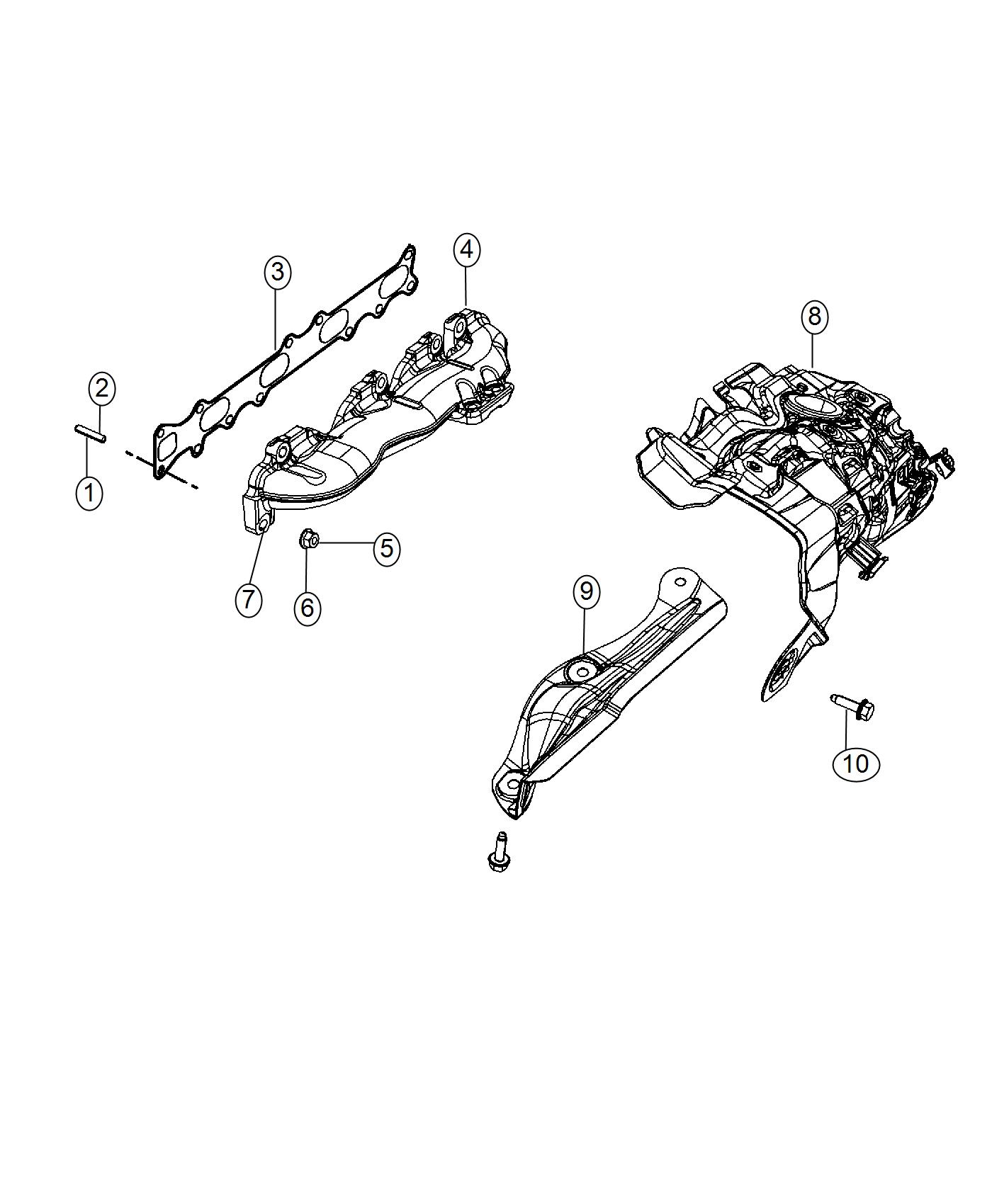 Diagram Exhaust Manifold 2.0L Diesel [2.0L I4 Turbo Diesel Engine]. for your Jeep