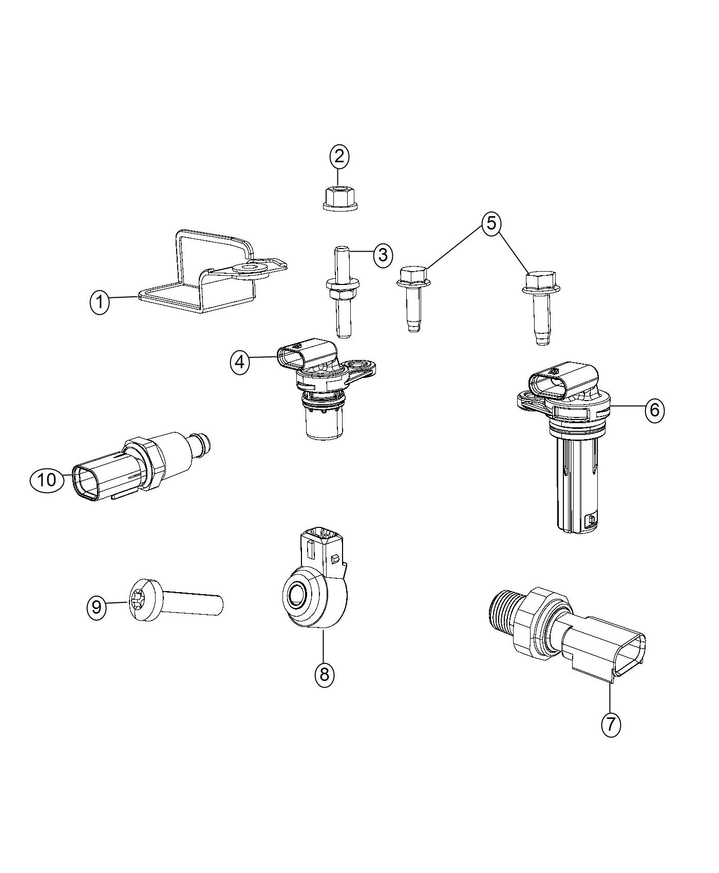 Diagram Sensors, Engine Compartment. for your Jeep