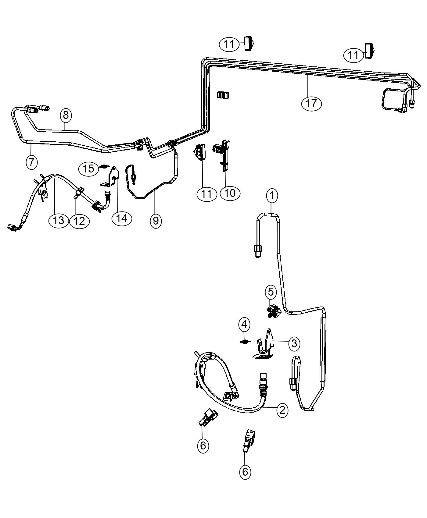 Diagram Front Brake Lines and Hoses. for your 1999 Chrysler 300  M 