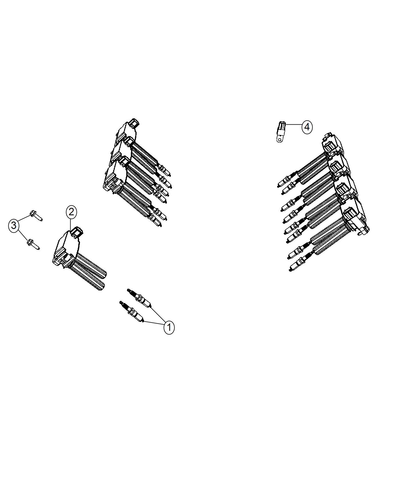 Spark Plugs and Ignition Coil. Diagram