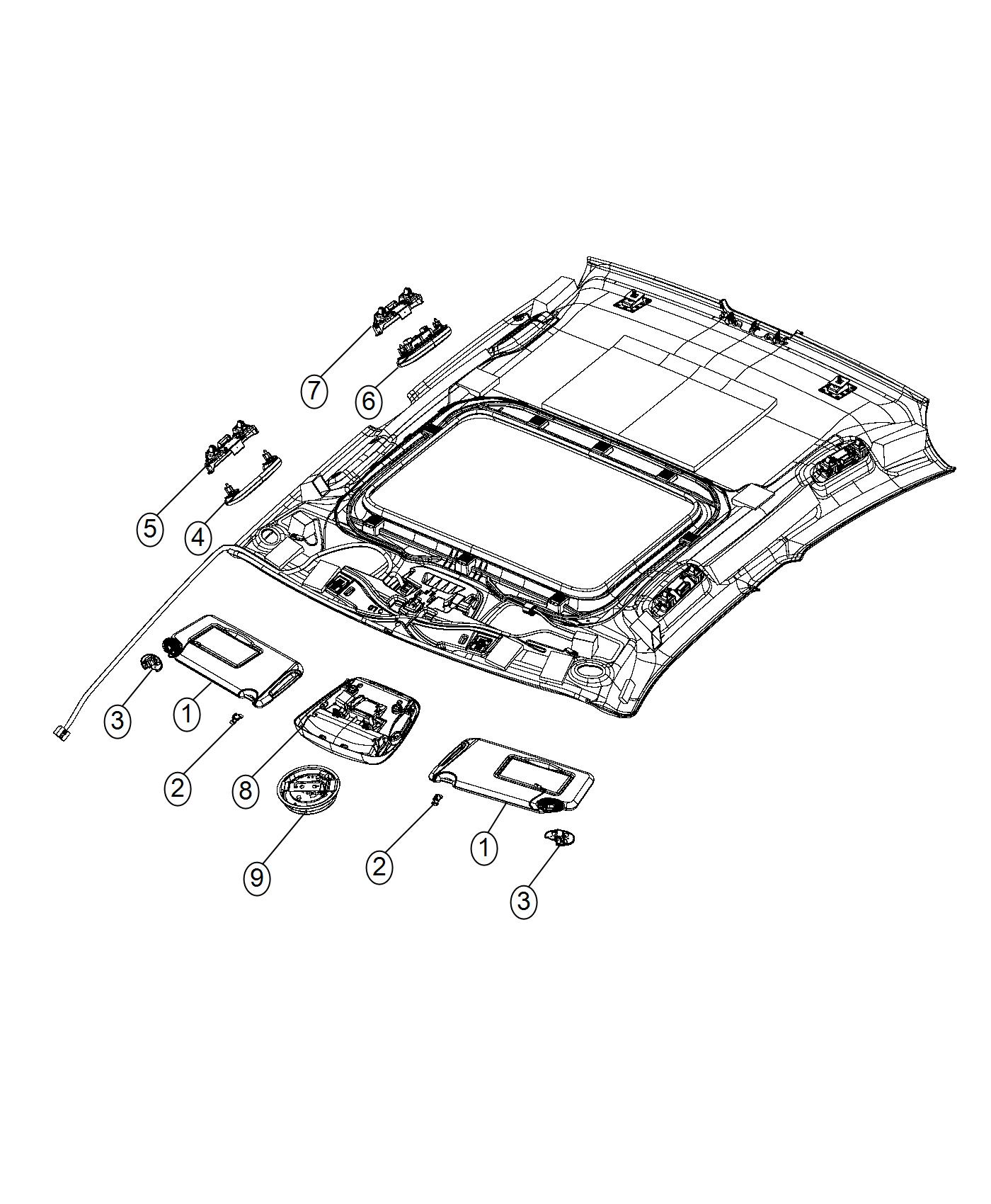 Diagram Lamps, Interior. for your 2000 Chrysler 300  M 