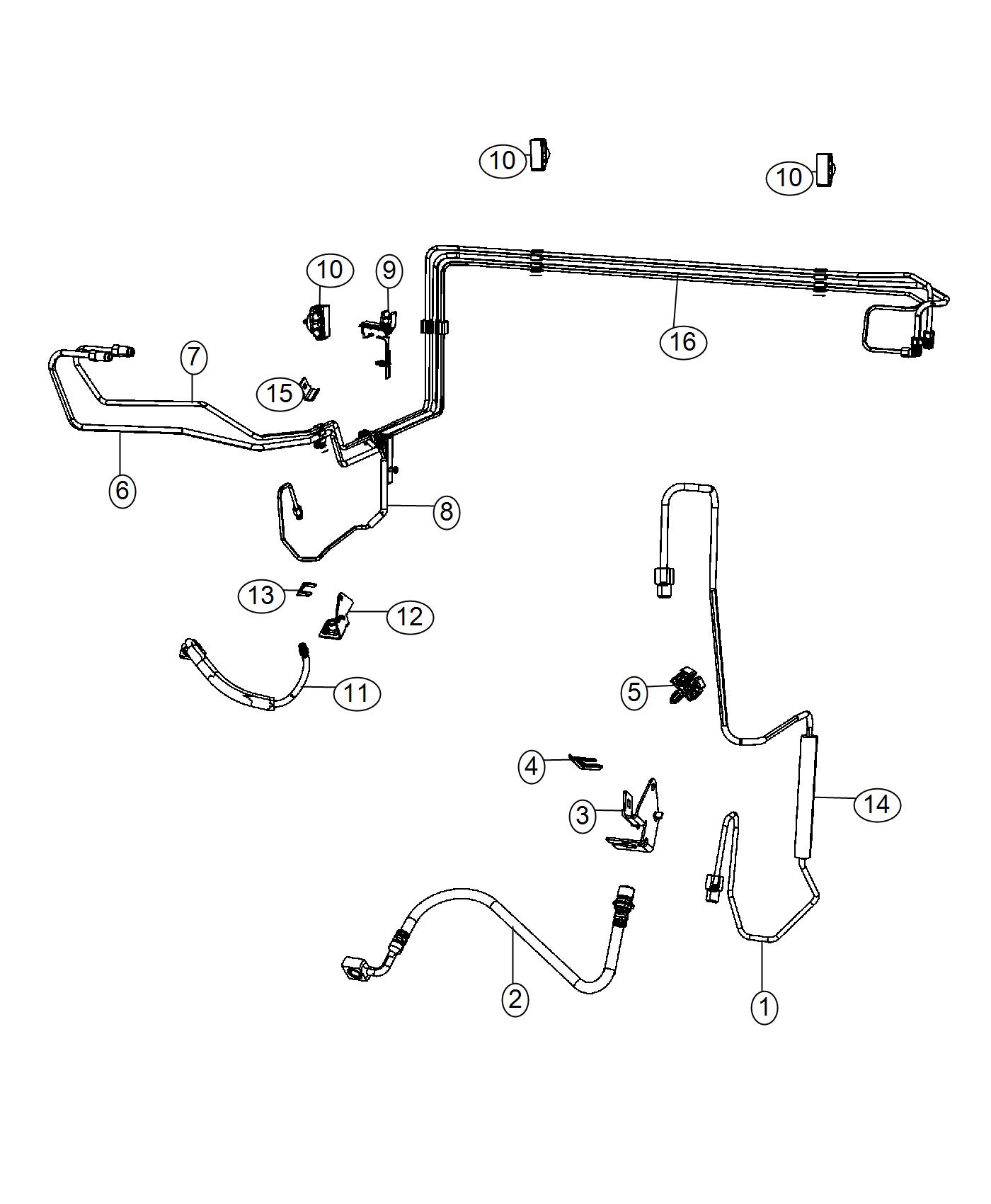 Diagram Front Brake Lines and Hoses. for your 2004 Chrysler 300 M  