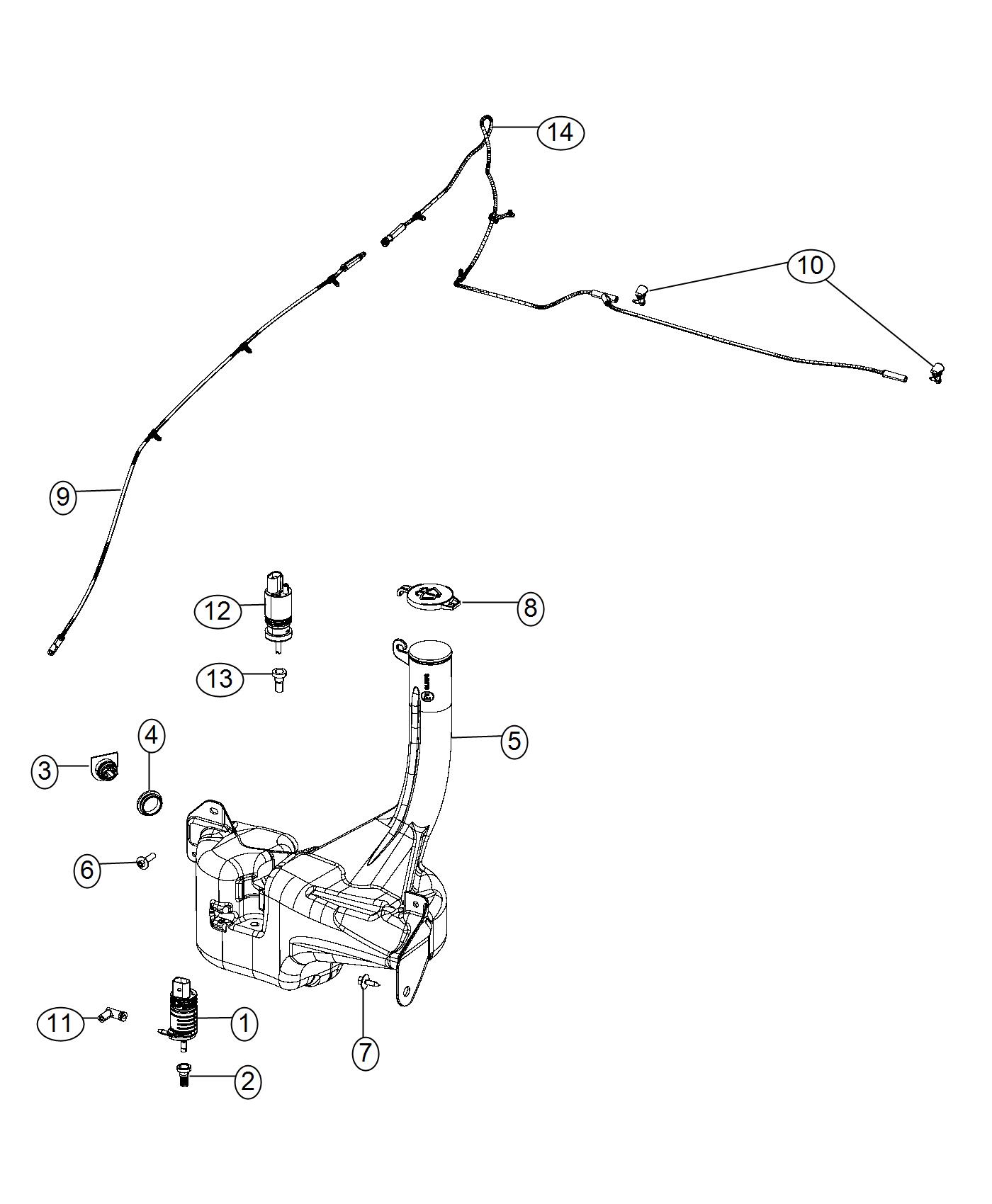 Diagram Washer System, Front. for your Chrysler 300 M 