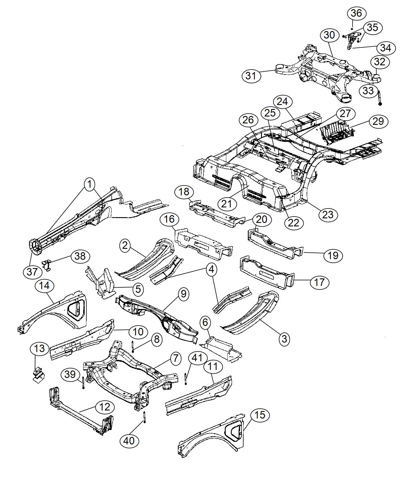 Diagram Frame, Complete. for your Dodge Charger  