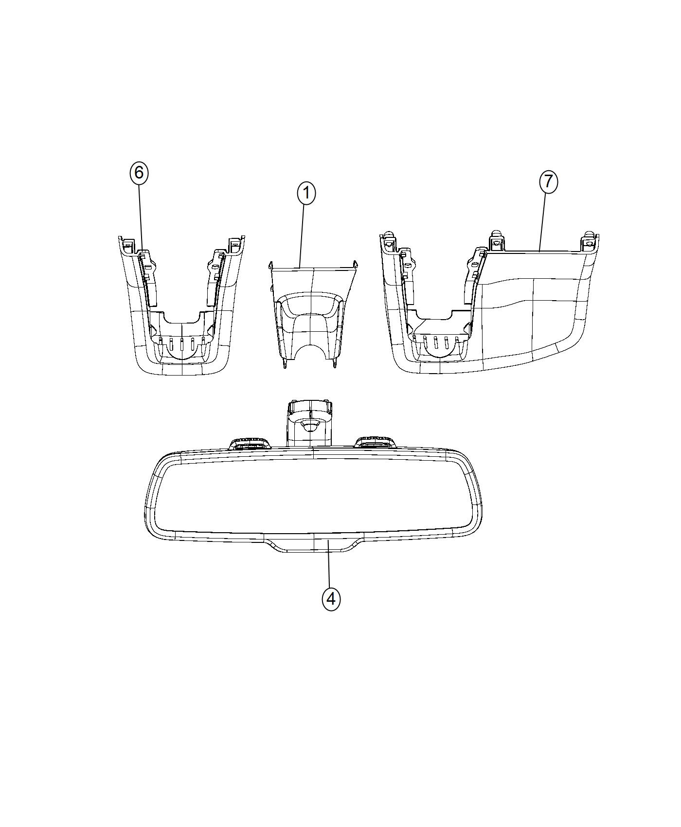 Diagram Mirror, Inside Rearview. for your 2000 Chrysler 300  M 