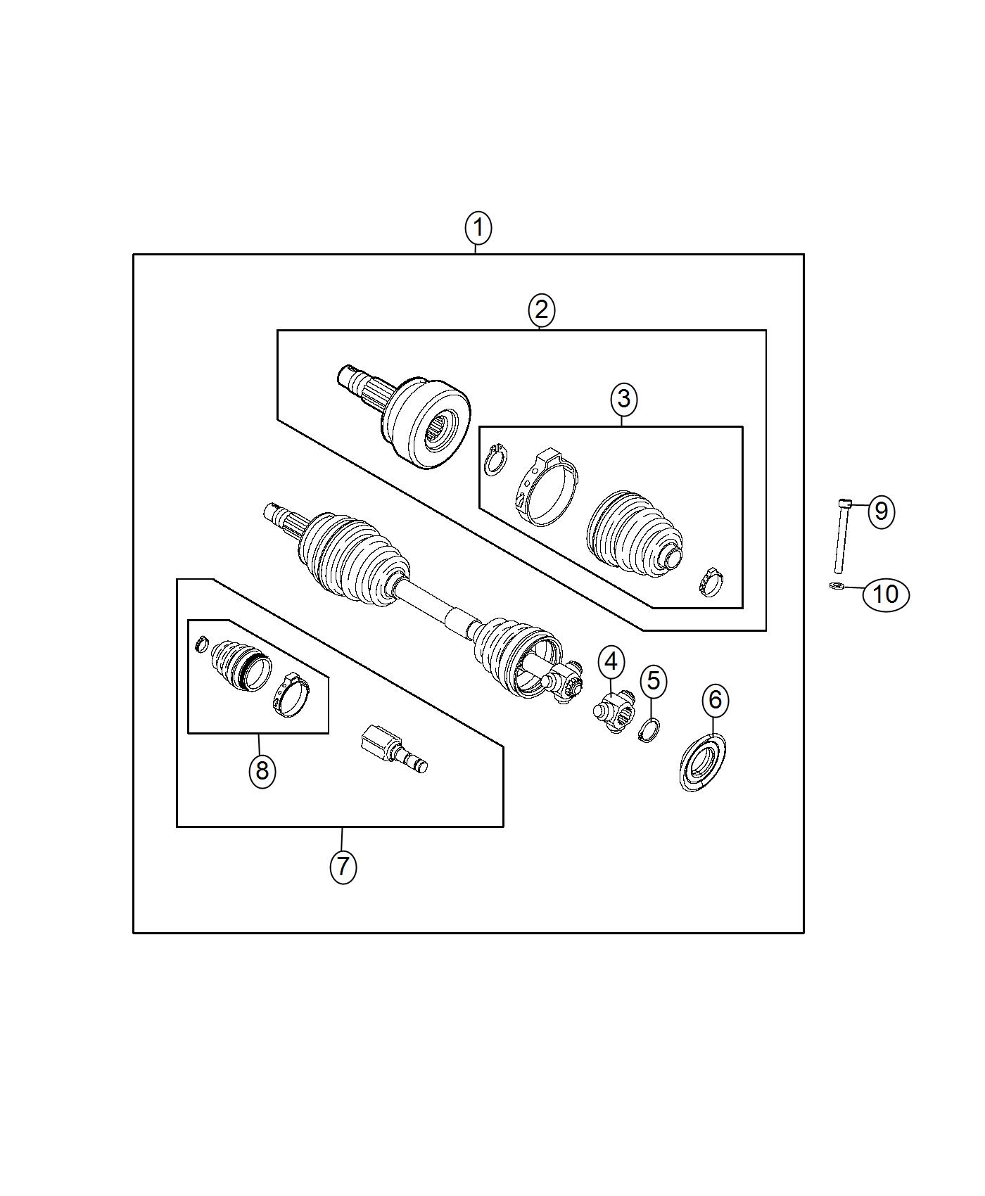 Diagram Shafts, Axle. for your Chrysler 300  M