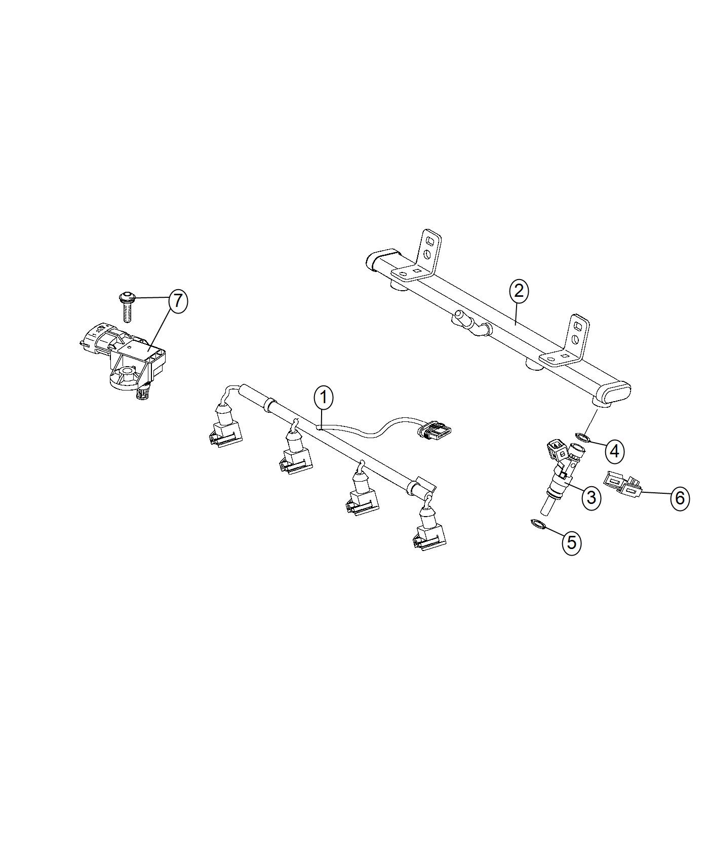 Diagram Fuel Rail, 1.4L [1.4L I4 MultiAir Turbo Engine]. for your 2001 Chrysler 300  M 