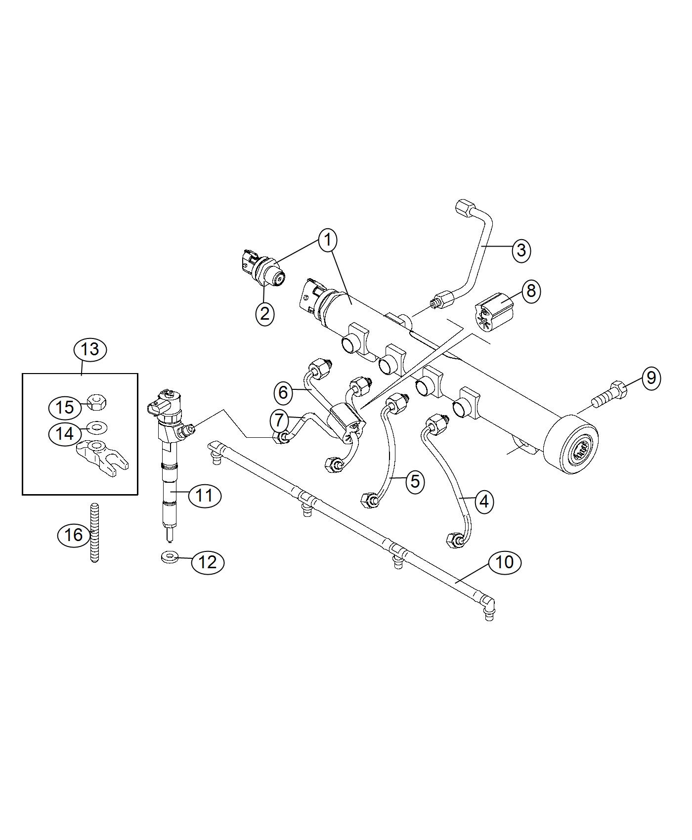 Fuel Rail, 2.0L Diesel [2.0L I4 Turbo Diesel Engine]. Diagram