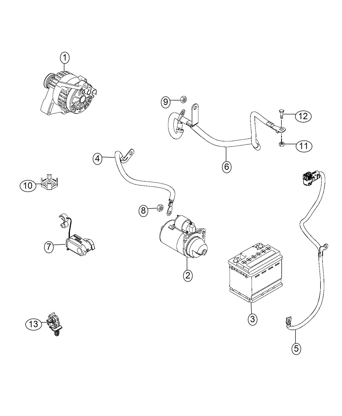 Diagram Battery Wiring. for your 2024 Fiat 500E 400V GKN097 FR ELEC DRIVE MOTOR Red 