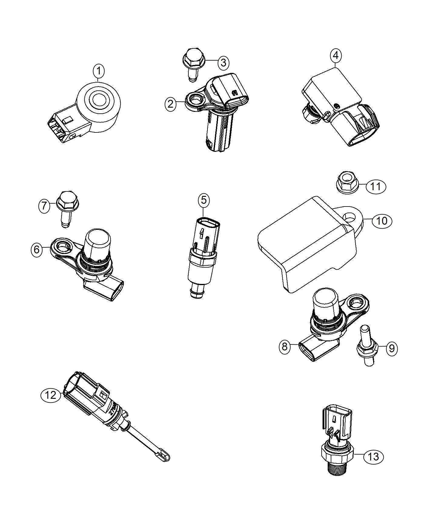 Diagram Sensors, Engine. for your Jeep