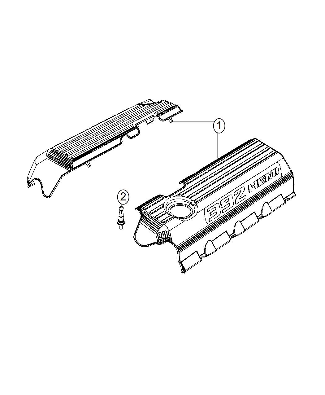 Diagram Engine Covers And Related Parts 6.4L [6.4L V8 SRT HEMI MDS Engine] With MDS. for your 2016 Dodge Challenger  R/T SCAT PACK 