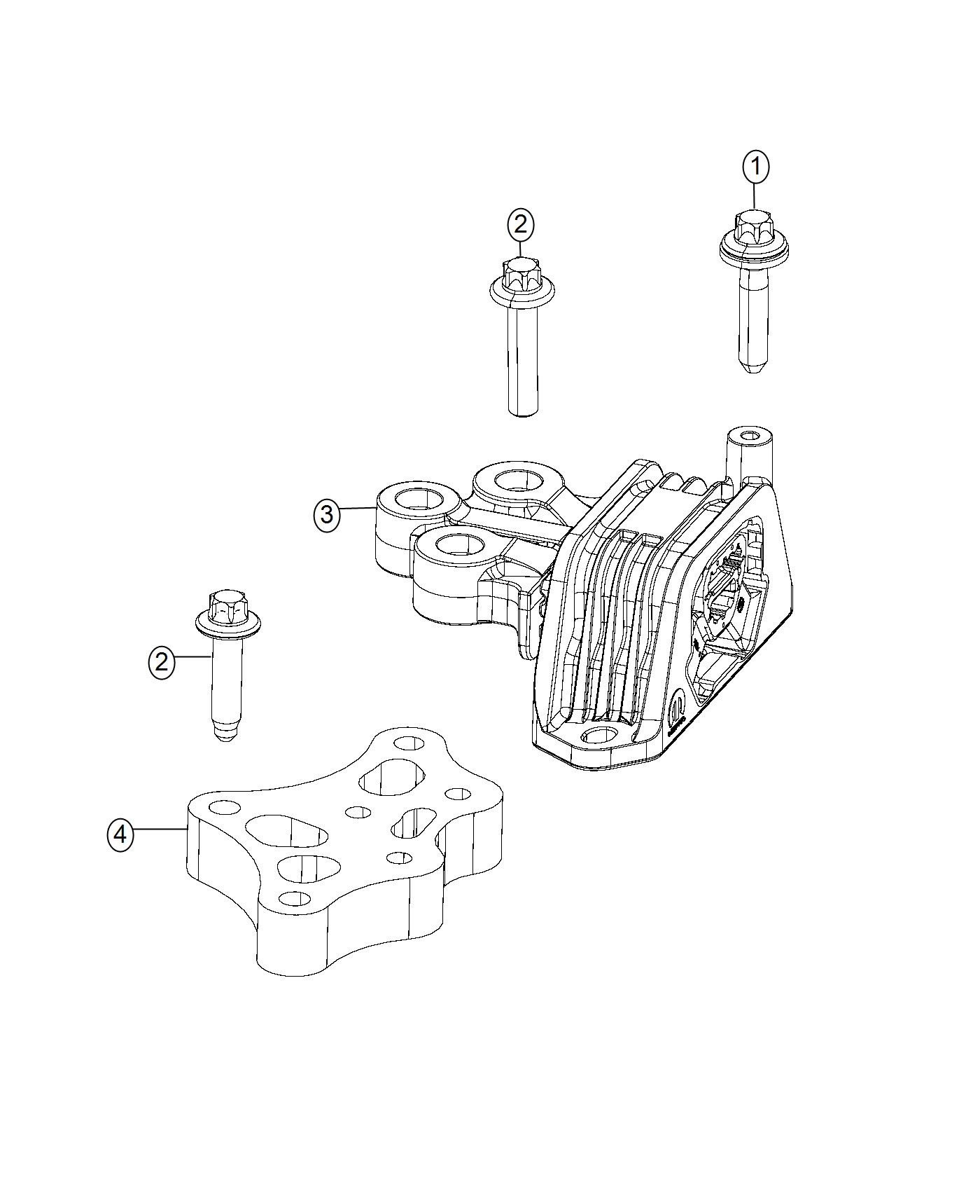 Diagram Engine Mounting Left Side 1.4L Turbocharged [1.4L I4 MULTIAIR TURBO ENGINE]. for your Chrysler 300  M