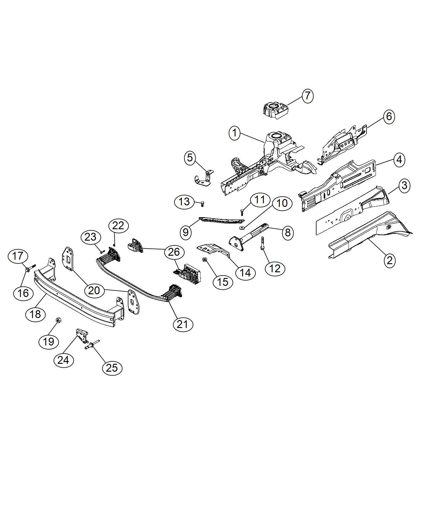 Diagram Frame, Front. for your 2004 Chrysler 300  M 