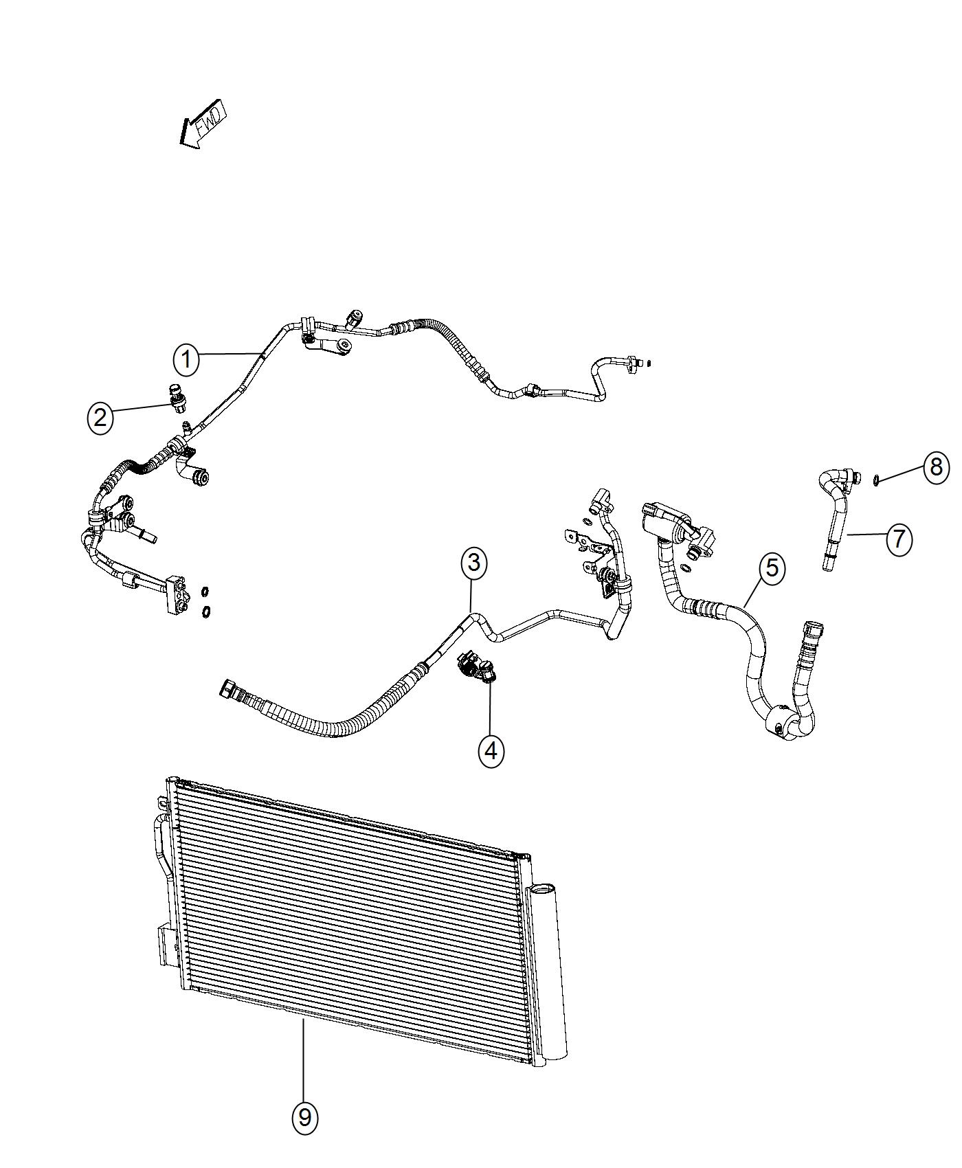 Diagram A/C Plumbing. for your Fiat 500L  