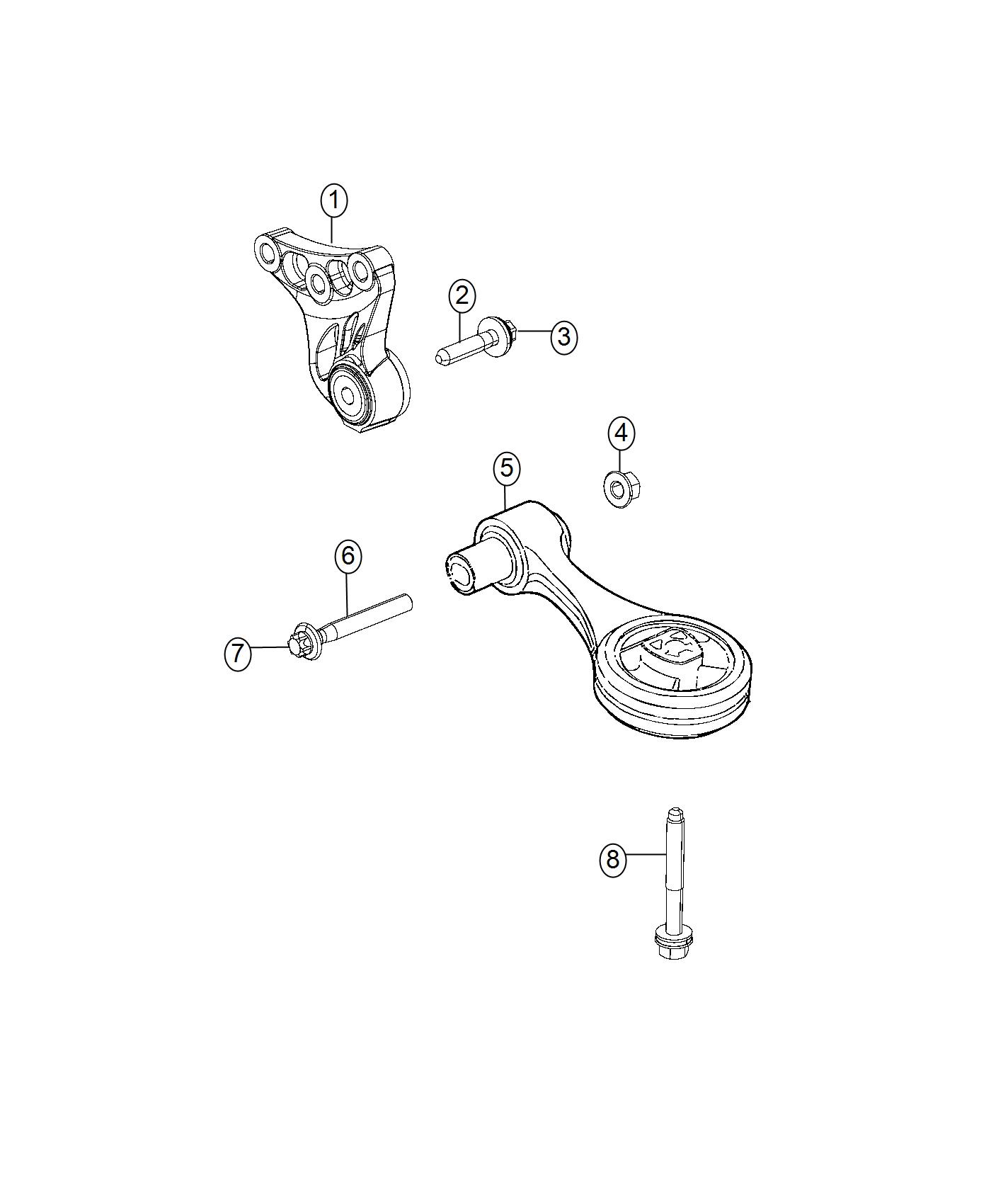 Diagram Engine Mounting Rear 1.4L Turbocharged [1.4L I4 MultiAir Turbo Engine]. for your 2003 Chrysler 300  M 