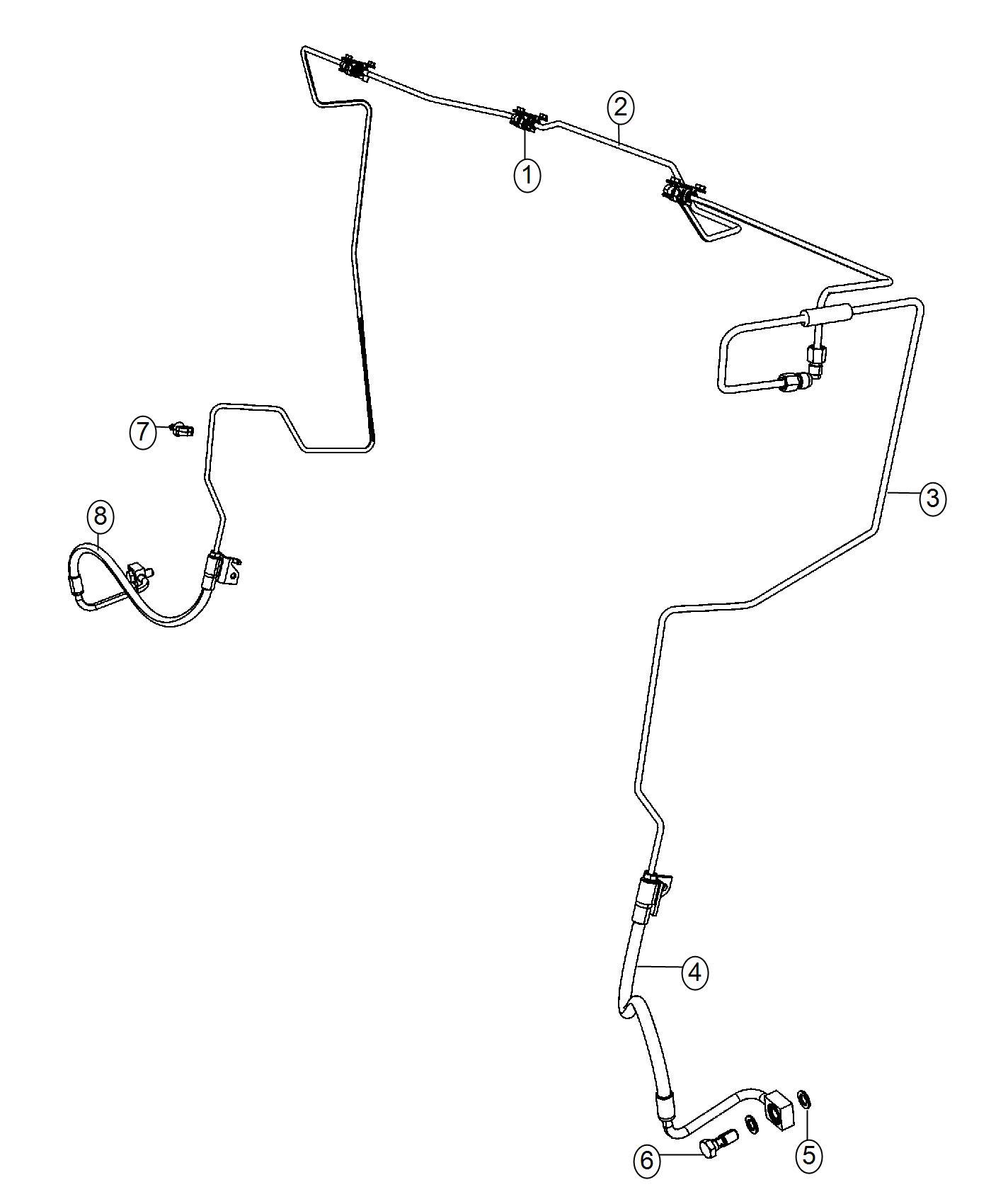 Diagram Brake Tubes and Hoses,Front. for your 2001 Chrysler 300  M 