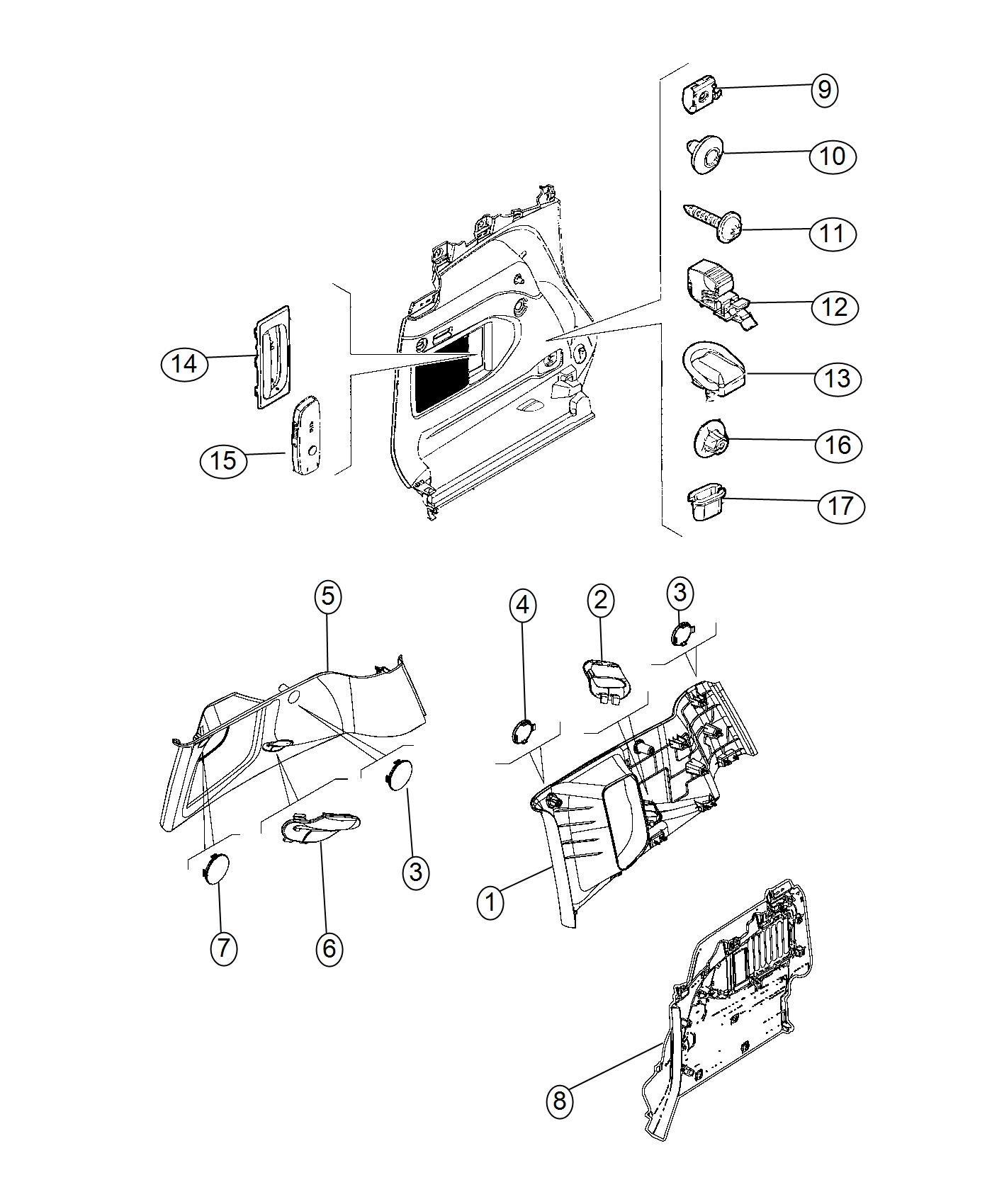 Diagram Quarter Trim Panel. for your 2000 Chrysler 300  M 