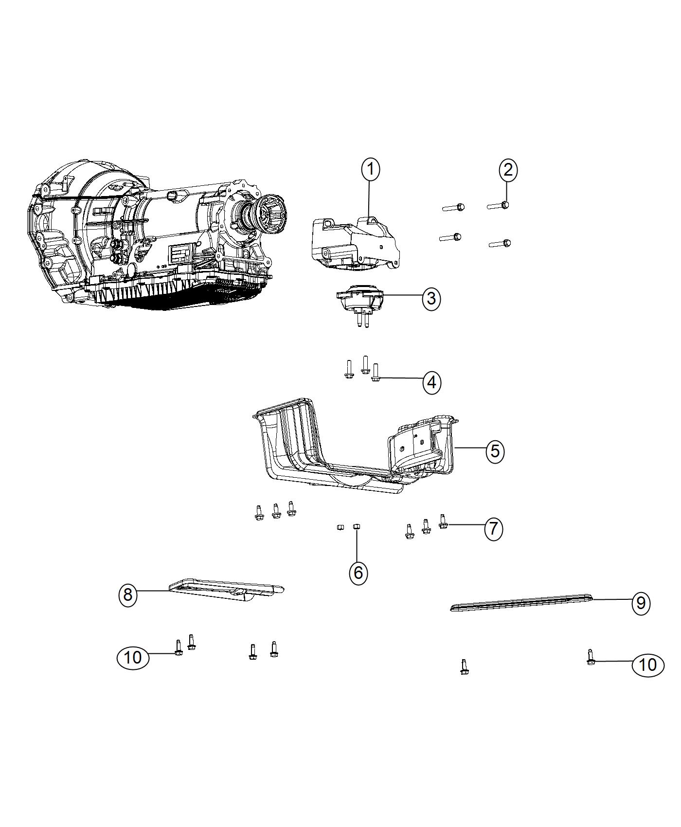 Diagram Transmission Support 2WD. for your Dodge