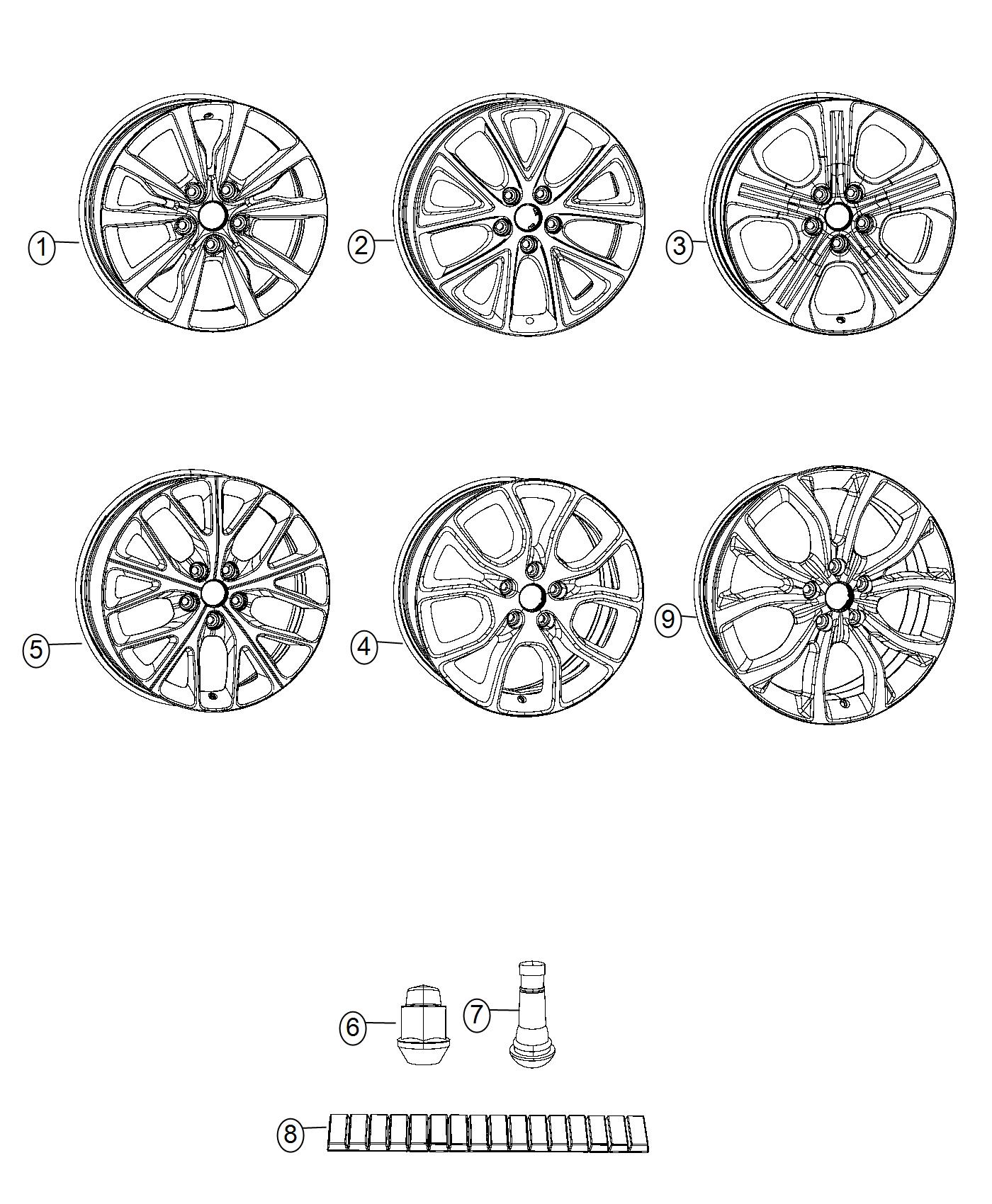 Diagram Wheels and Hardware. for your 2012 Dodge Charger   