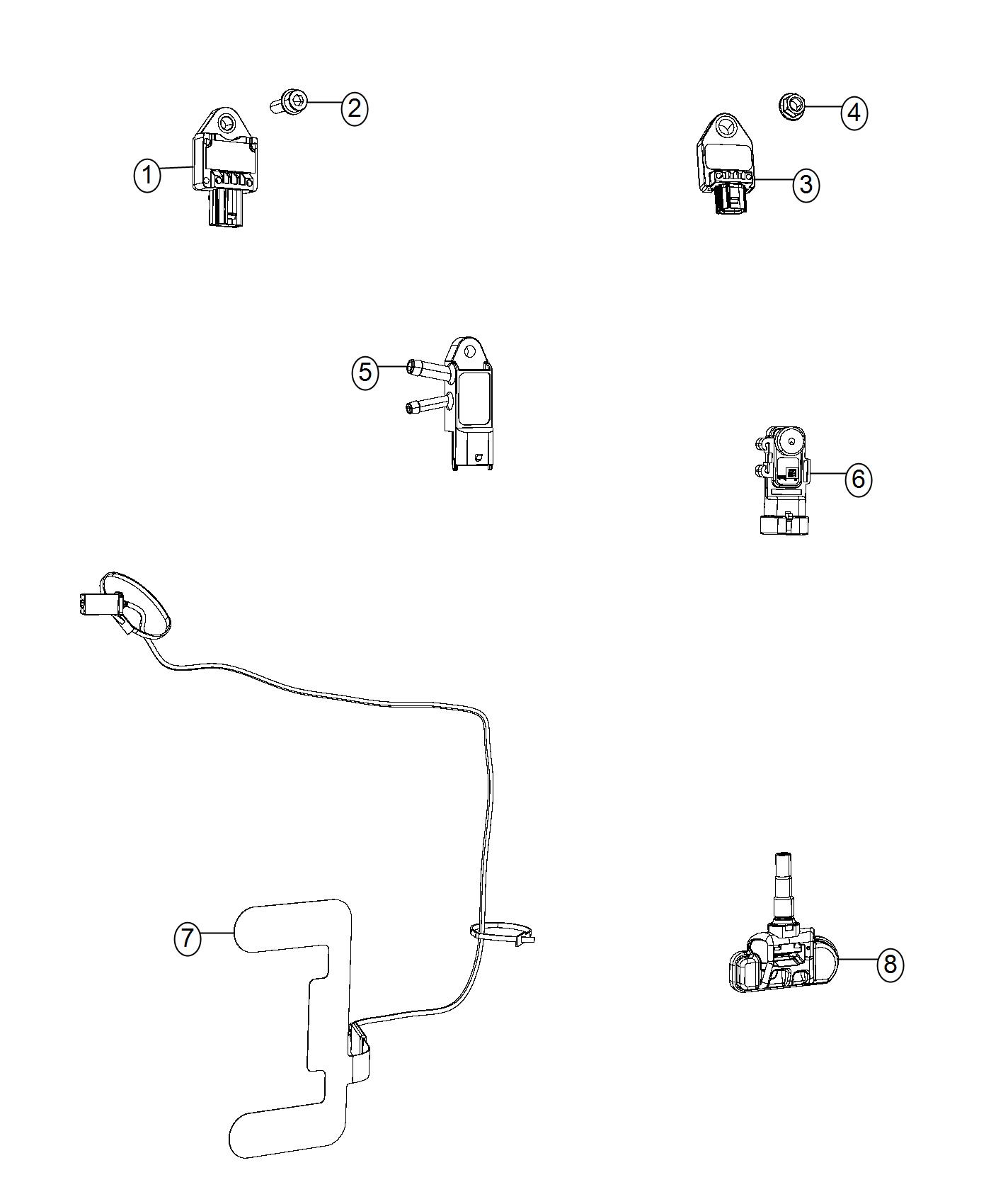 Diagram Sensors, Body. for your 2006 Dodge Charger   