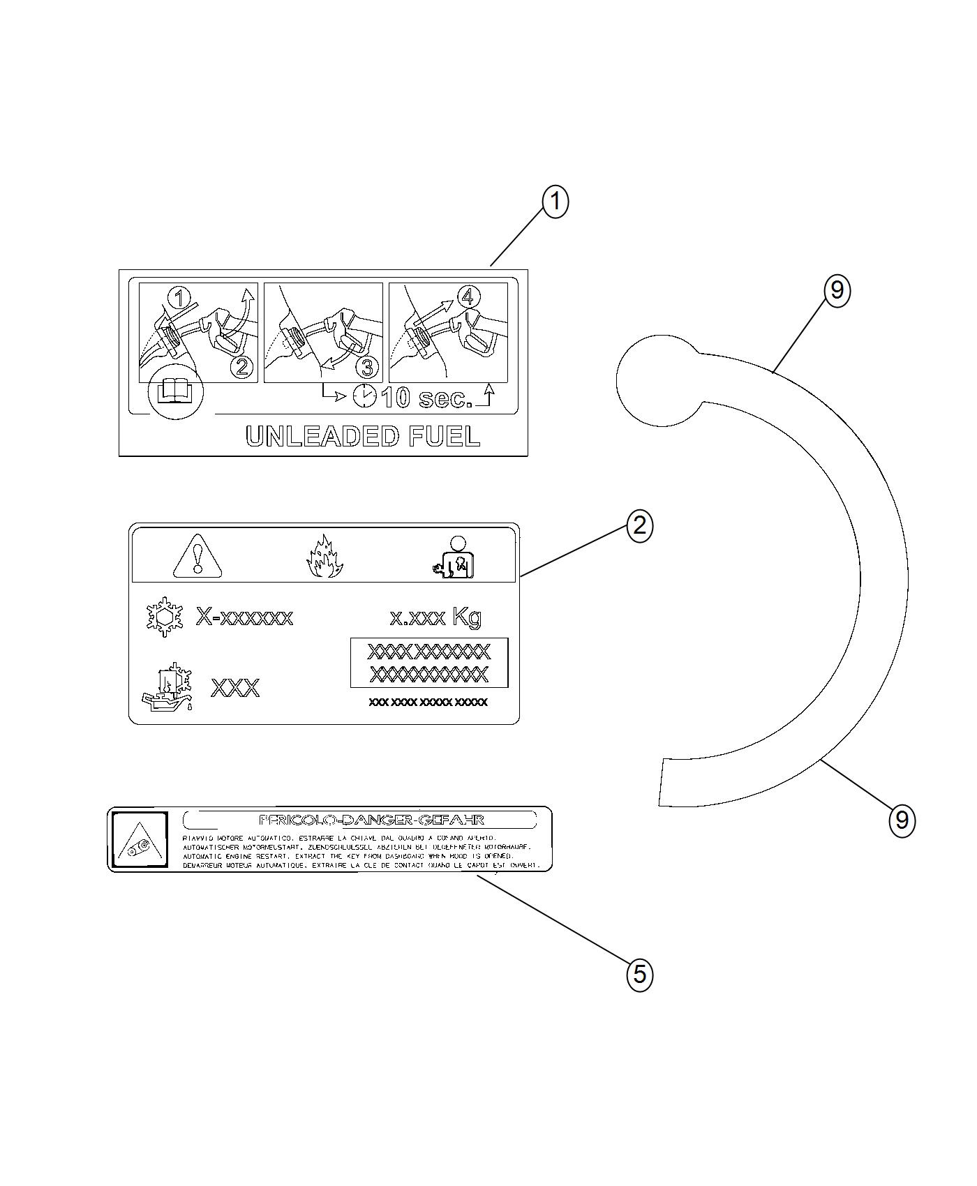 Diagram Labels. for your 2013 Fiat 500X   