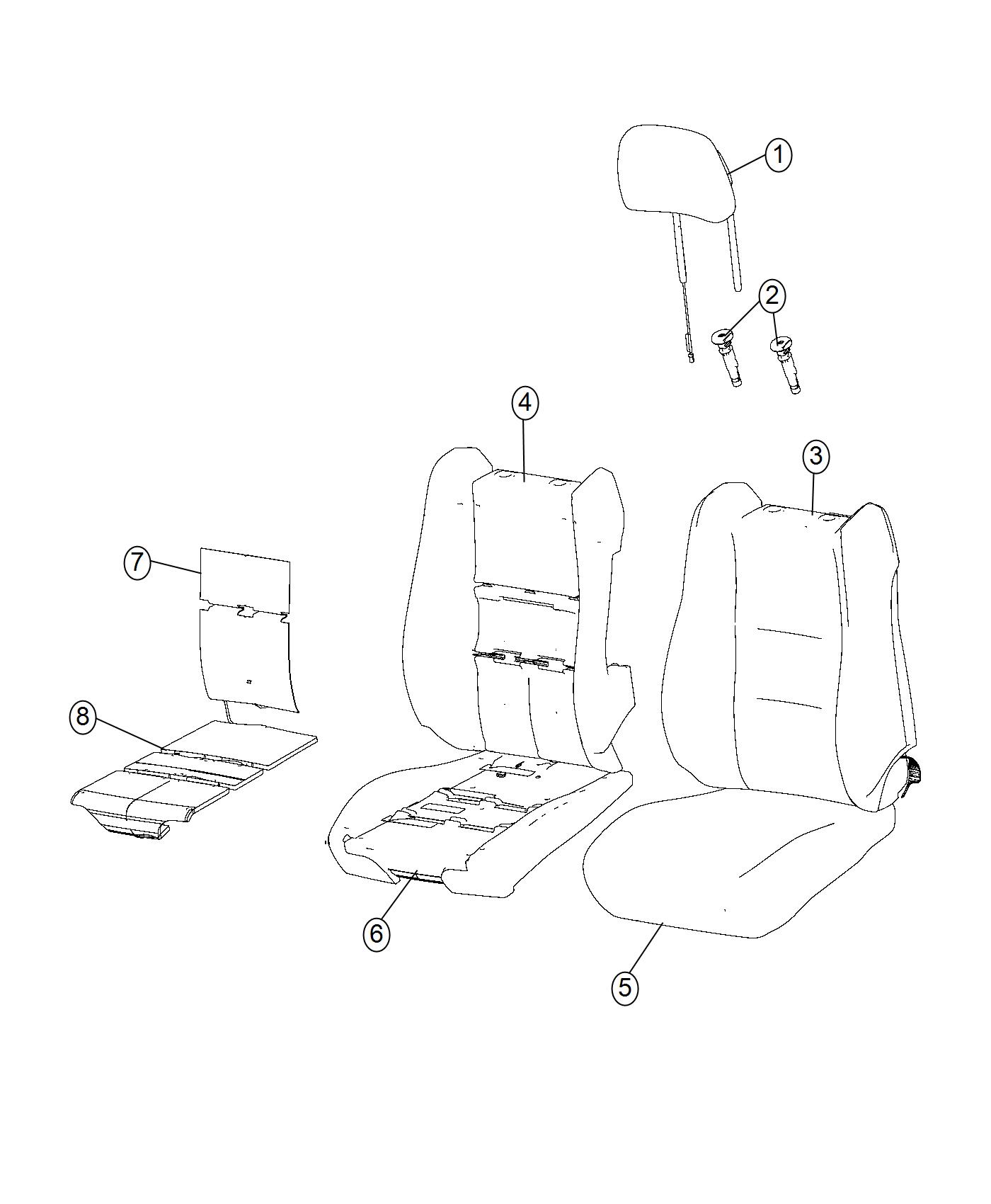 Front Seat - Bucket - Trim Code [CL]. Diagram