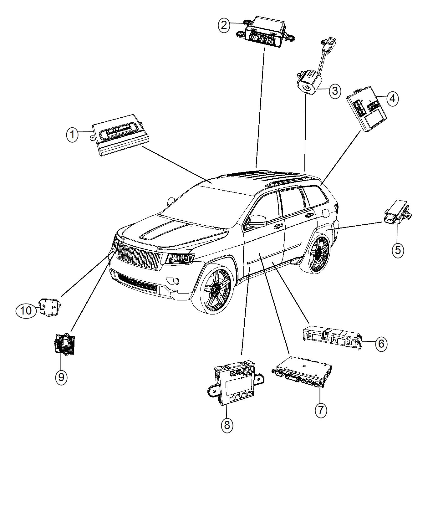 Diagram Modules, Body. for your 2012 Jeep Grand Cherokee   