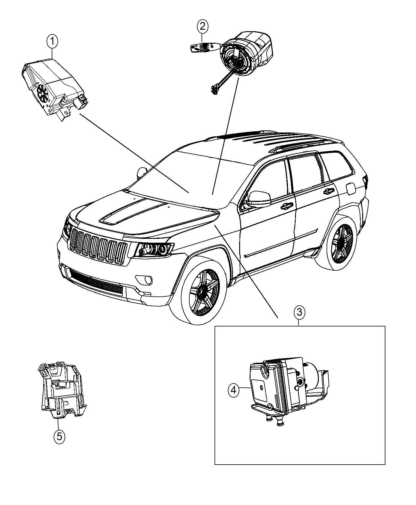 Diagram Modules, Brakes, Suspension, and Steering. for your Jeep