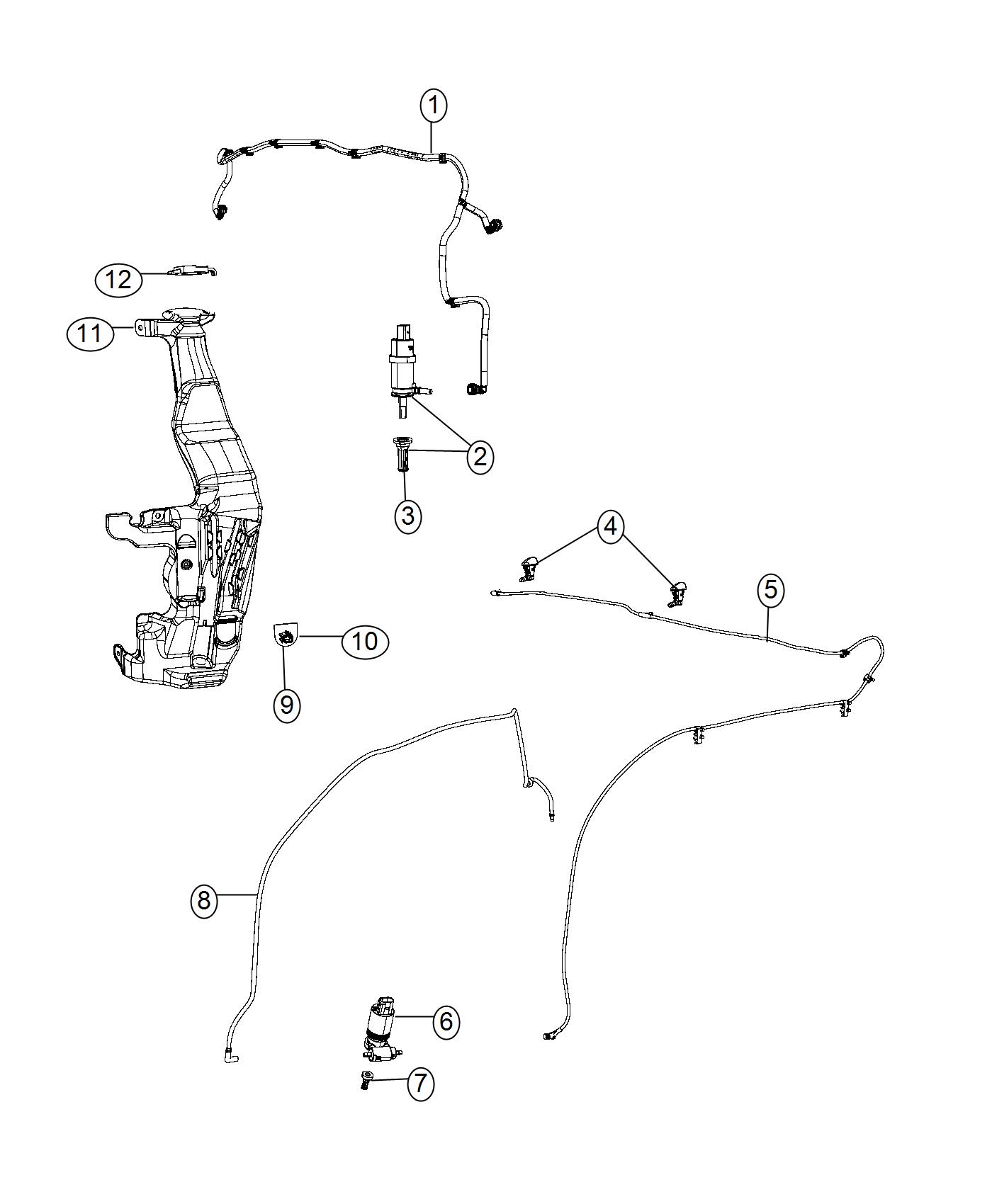 Diagram Front Washer and Headlamp Washer System. for your Jeep