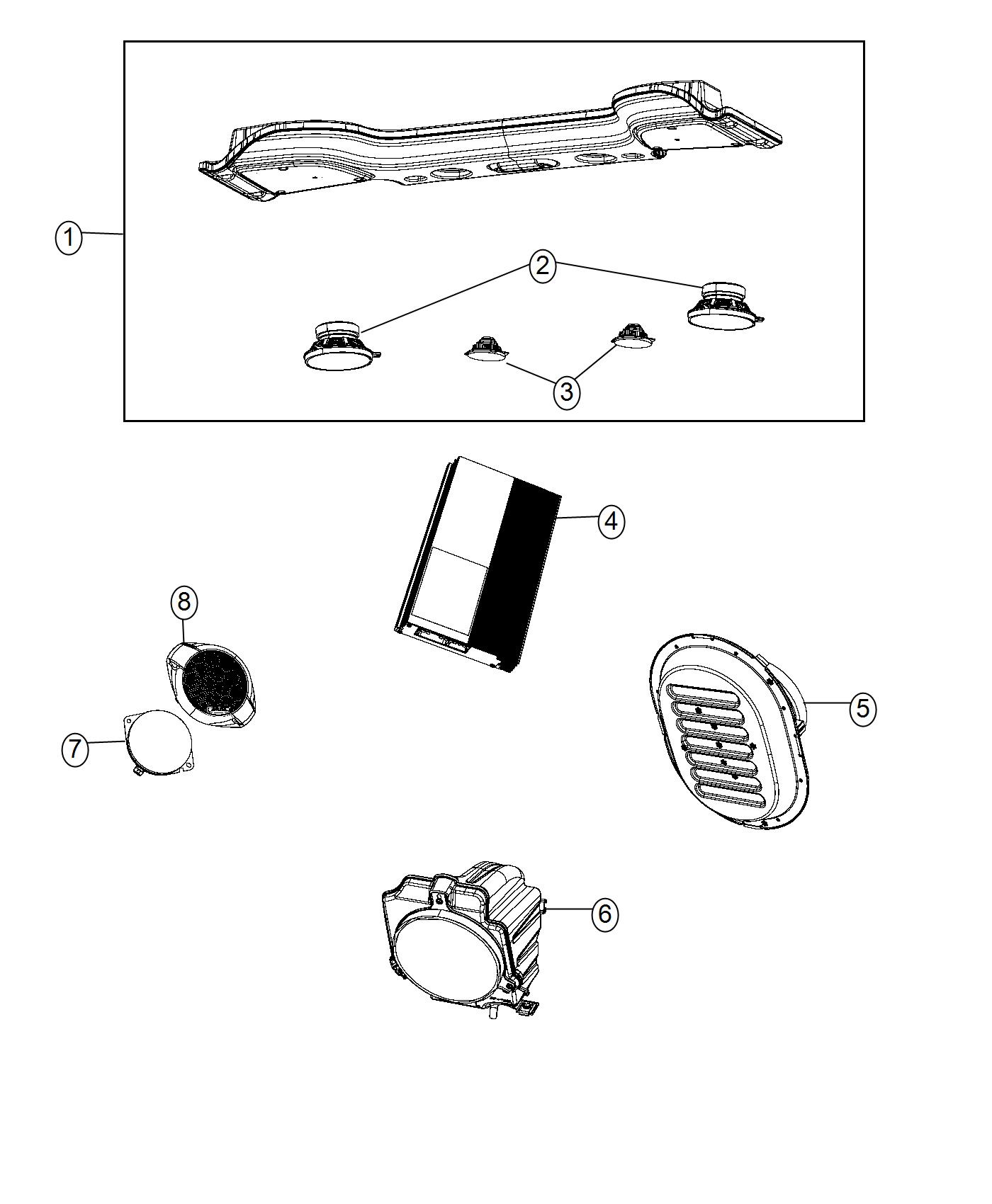 Diagram Speakers. for your 1998 Jeep Wrangler   