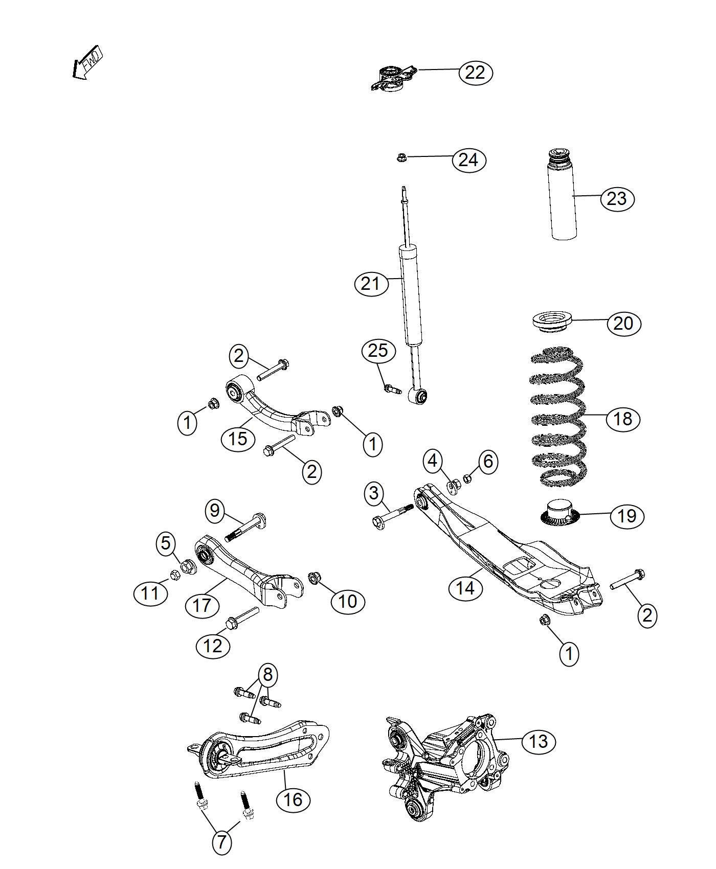 Diagram Suspension, Rear. for your 2001 Jeep Cherokee   