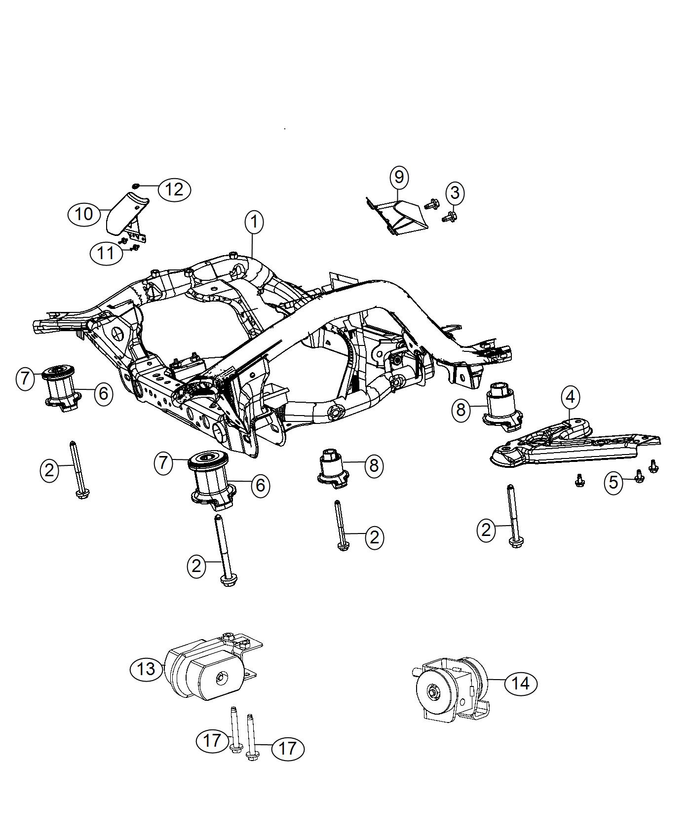 Diagram Cradle. for your 2005 Jeep Grand Cherokee   